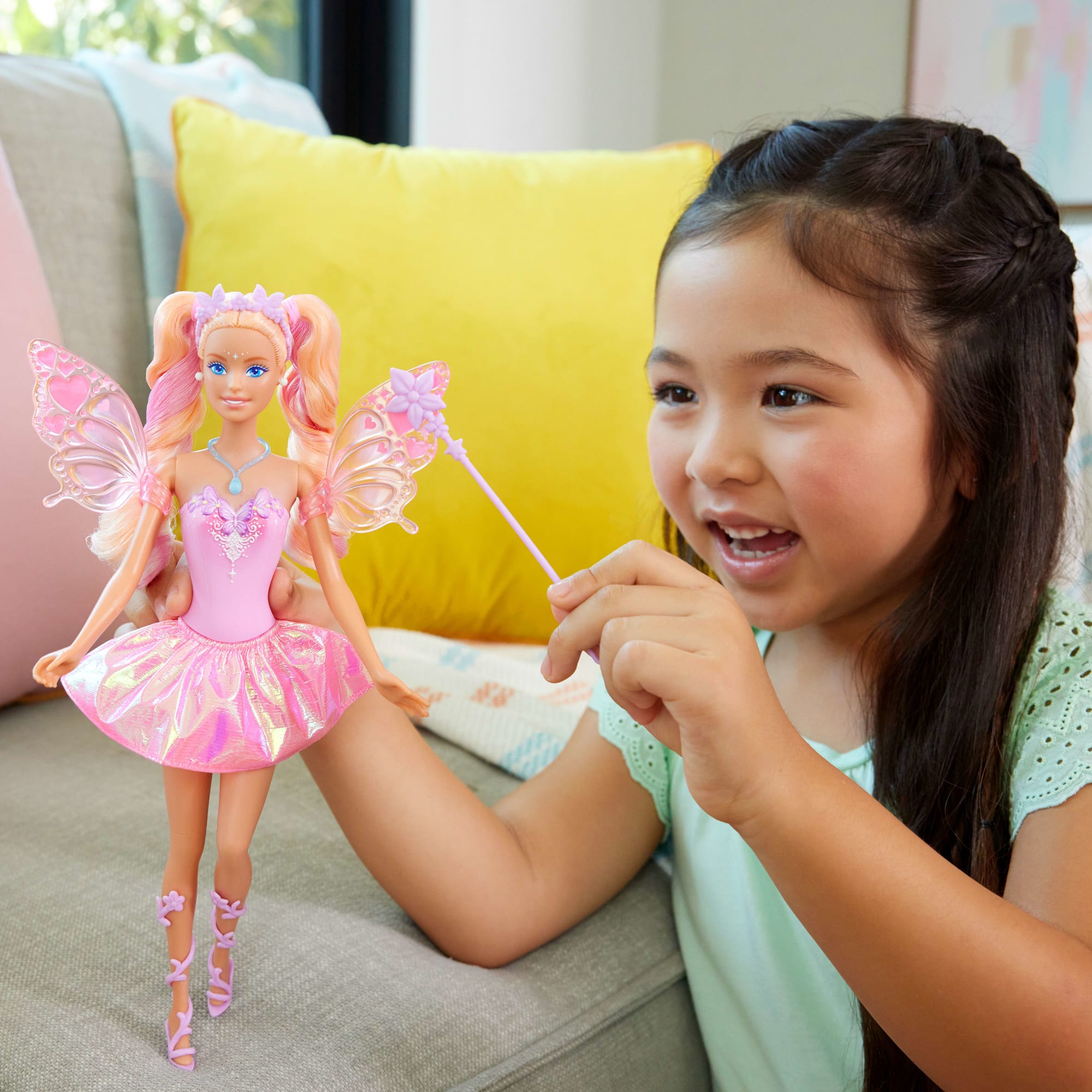 Barbie Muñeca Hada Colores Mágicos