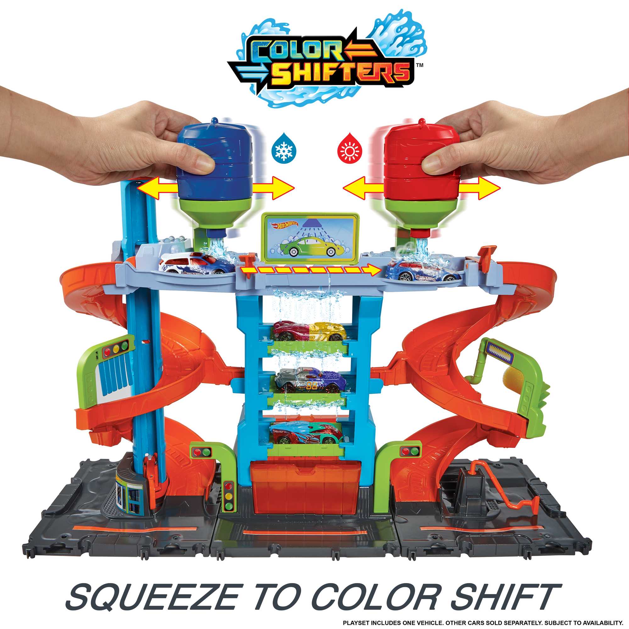 Hot Wheels City MEGA Car Wash With 1 Color Shifters Car, Toy For Kids