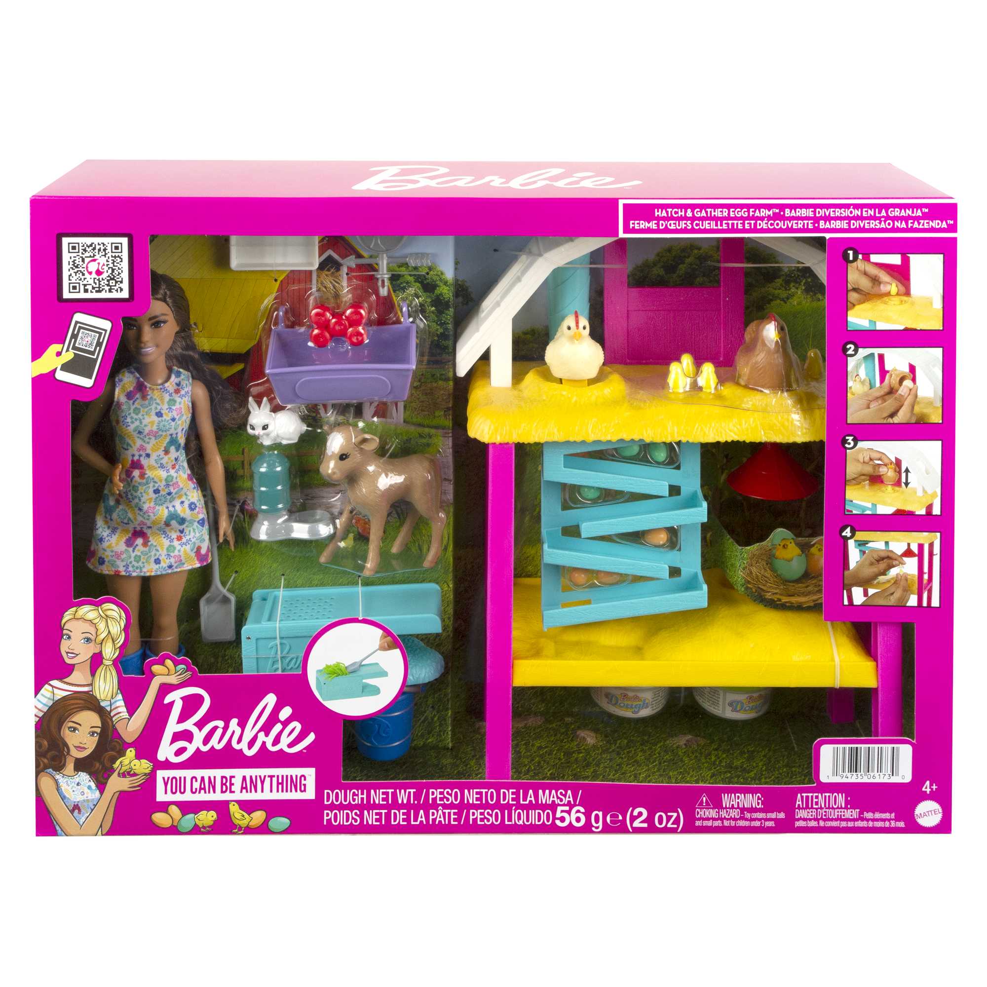 Barbie Coffret Barbie à La Ferme, Poupée Barbie Brune