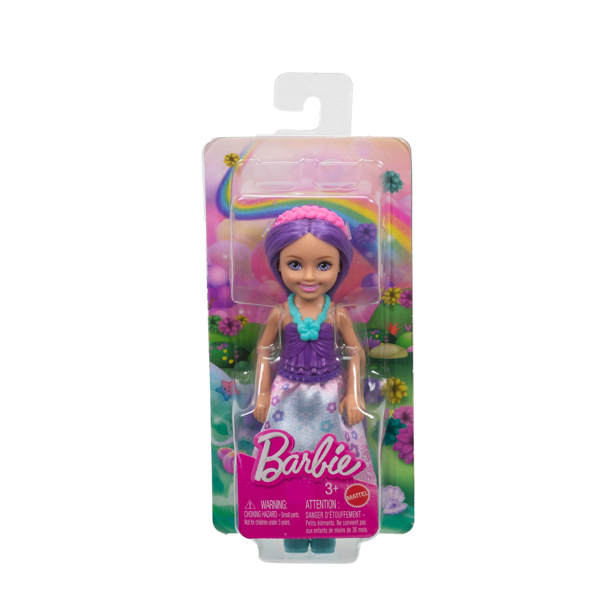 Barbie Chelsea Royal Small Doll With Purple Hair, Removable Skirt, Shoes & Hair Accessory, 6-Inch Toy