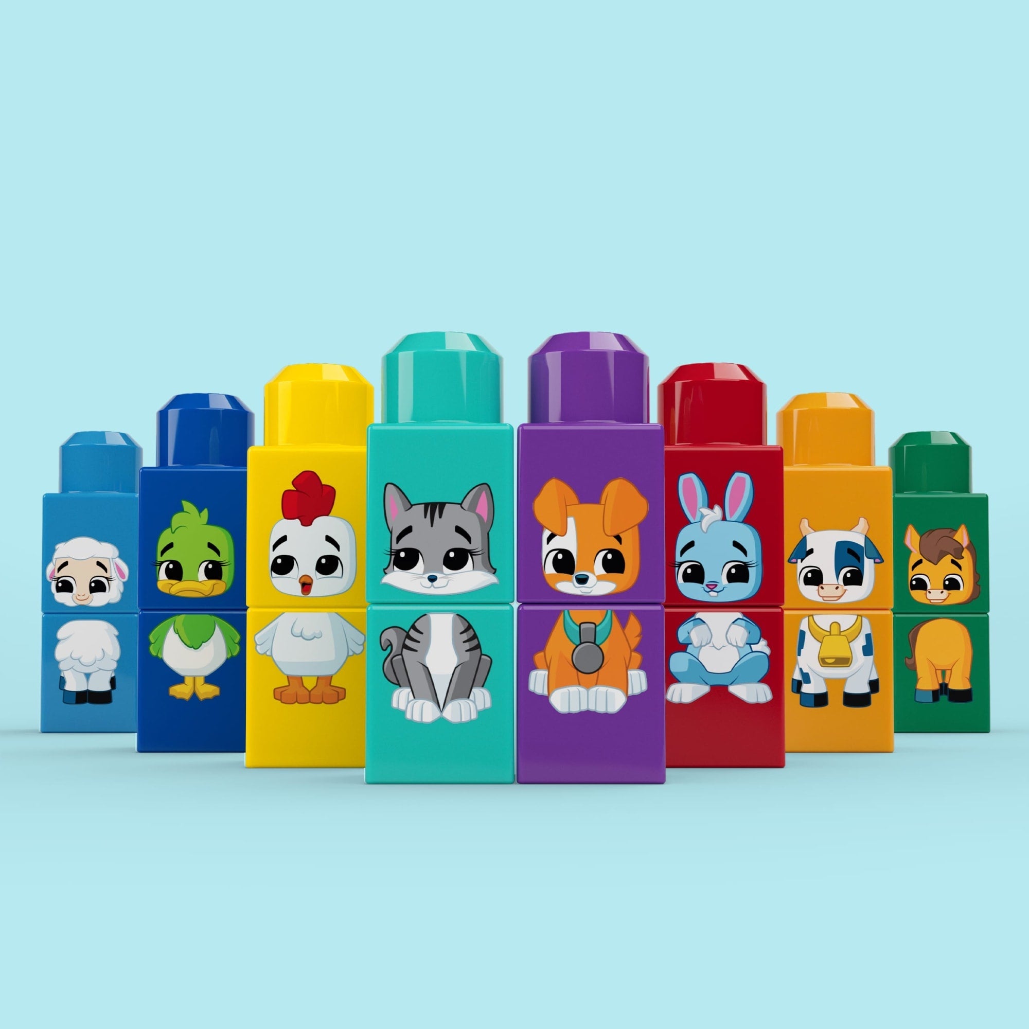 Mega Bloks Jogo de Construção Mega Bloks Trator Animais Monte e Combine