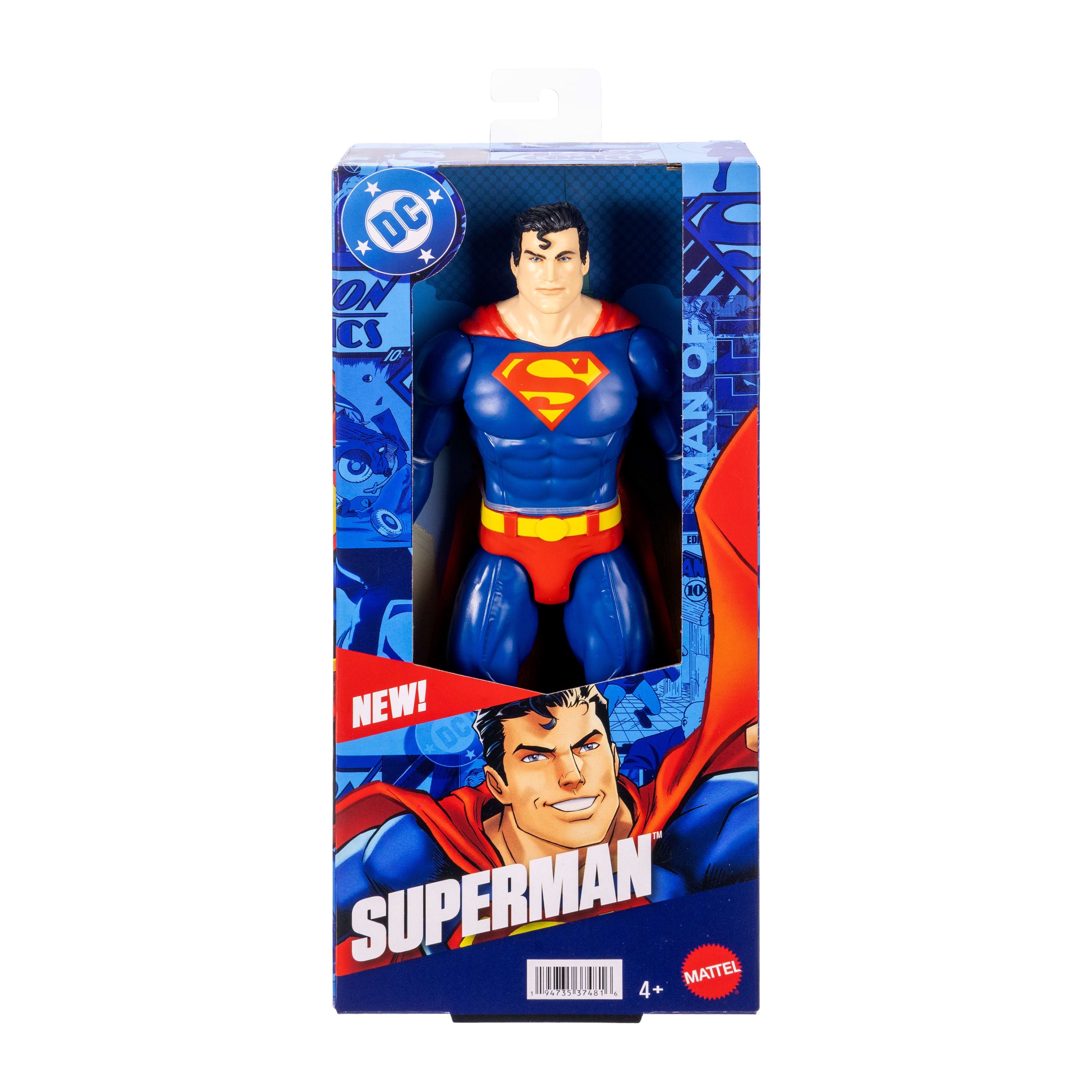 DC 12-Inch Superman Action Figure, Classic Super Suit, 7 Points Of Articulation