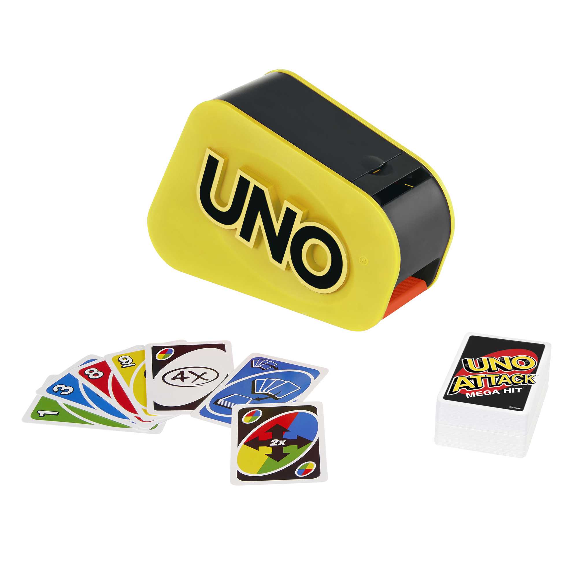 UNO Attack MEGA Hit Card Game For Kids, Adults And Family Night, Card Blaster