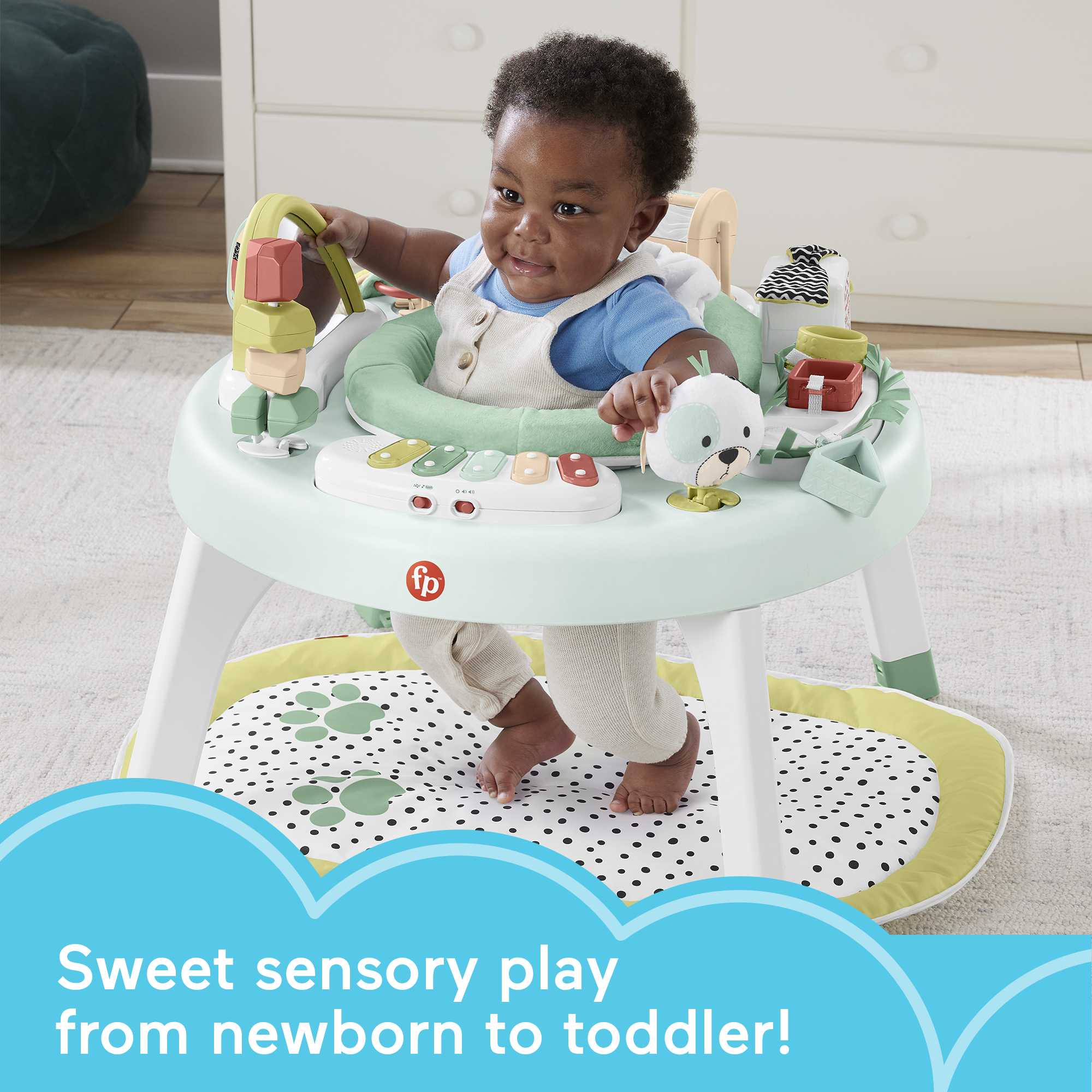 Fisher-Price 3-in-1 Baby Activity Center With Lights & Sounds, Play Mat, Toddler Toy, Snugapuppy