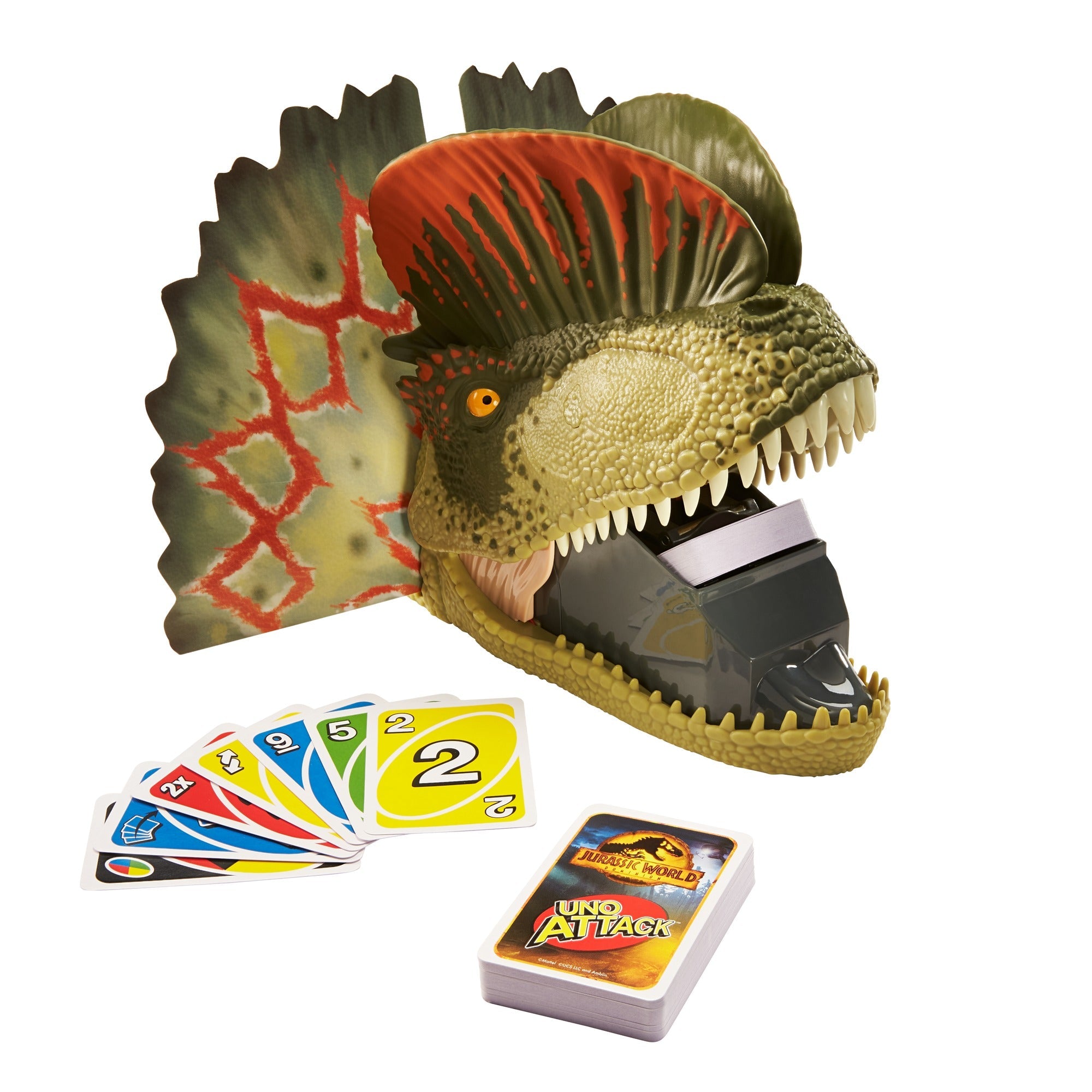 Jeu de Cartes Uno Attack™ Jurassic World Dominion Avec Lanceur de Cartes Dinosaure