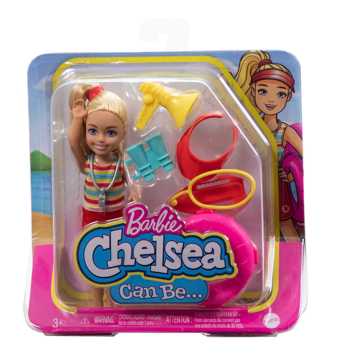 Barbie Chelsea Can Be… Lifeguard Doll And 6 Career-Themed Accessories Including Life Buoy