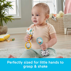 Fisher-Price Baby Rattle ‘n Rock Maracas Toys, Set Of 2 For Infants 3+ Months, High Contrast