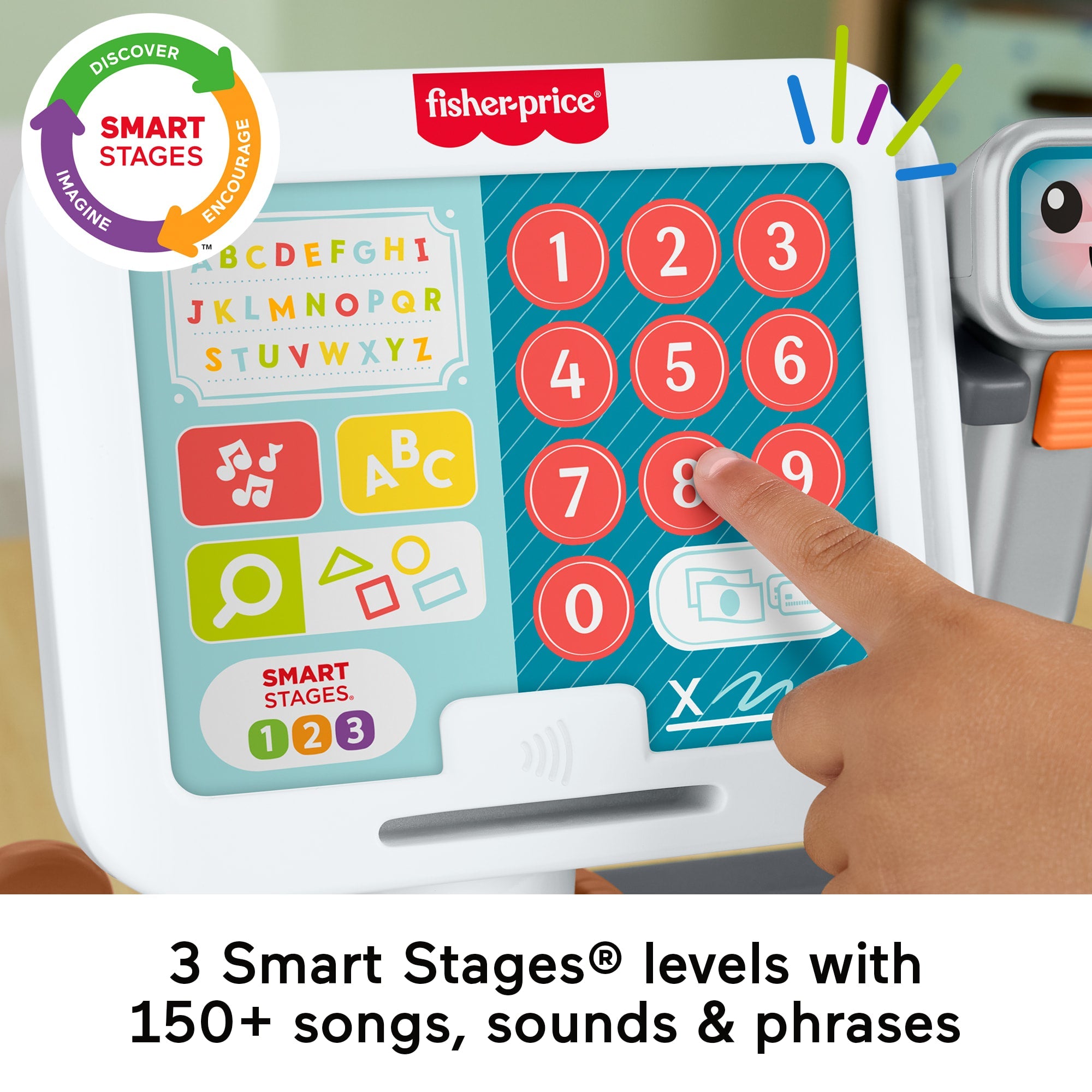 Fisher-Price Laugh & Learn Count & Shop Cash Register Electronic Toddler Learning Toy, Multilanguage Version