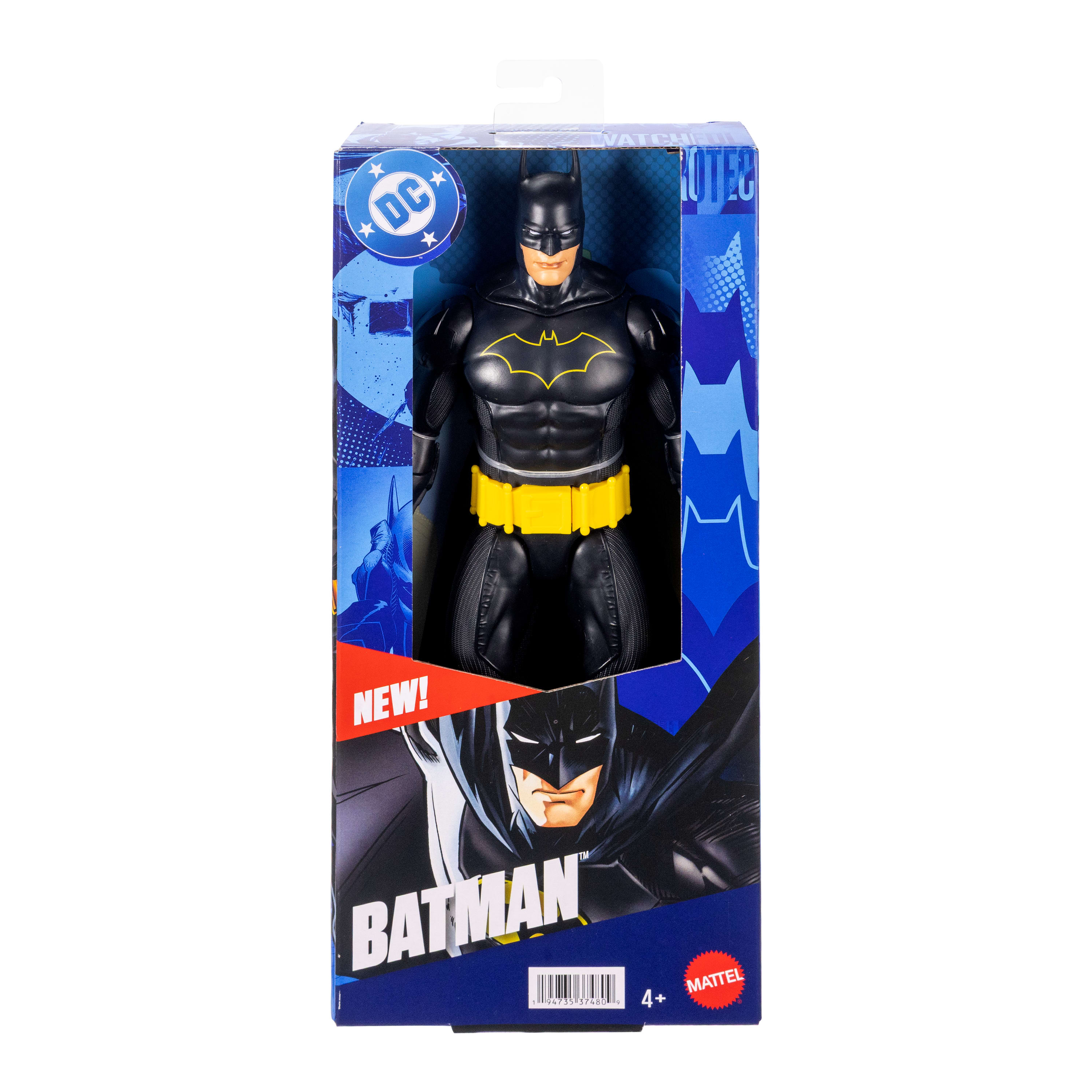 DC 12-inch Batman Action Figure, Black Batsuit, 7 Points Of Articulation