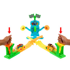 Hot Wheels-Coffret Neon Crashin’ Slamway-2 Véhicules, 2 Modes de Jeu