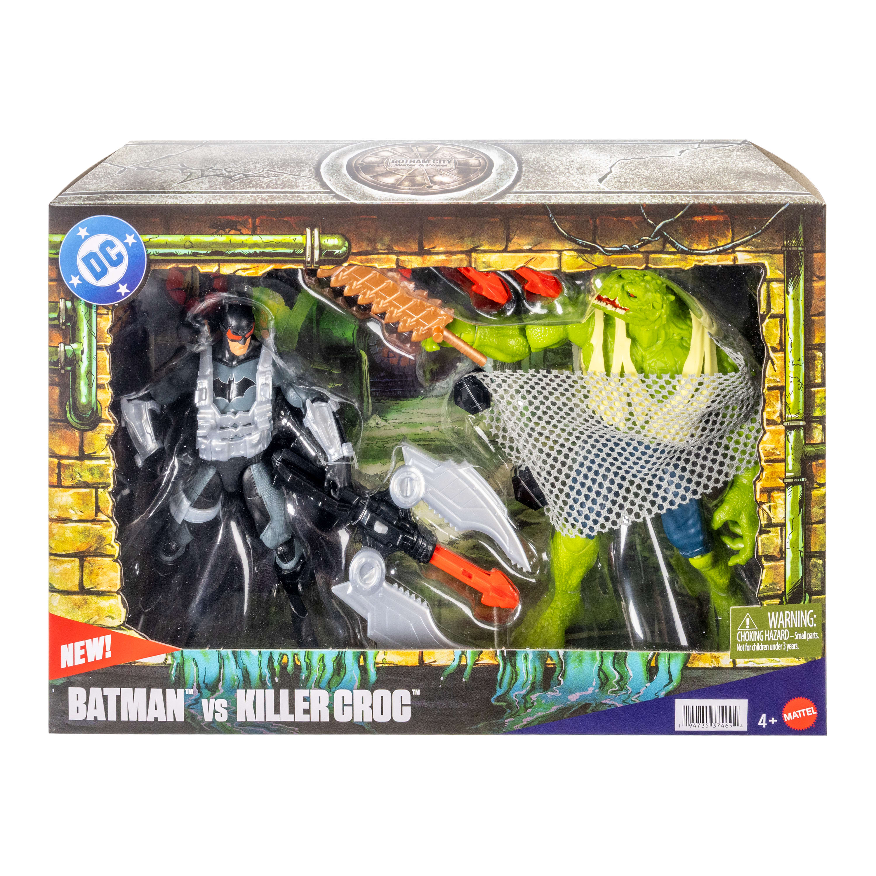 DC Premier Batman vs Killer Croc 2 Pack, 6.5 Inch Scale 22 Points Articulation & Accessories