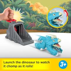 Imaginext Jurassic World Launcher Set With Chomping Toy Triceratops & 2 Accessories