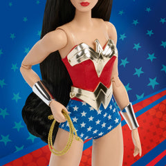Barbie Wonder Woman Collectible Doll in Red And Blue Tank Suit With Golden Accessories And Lasso
