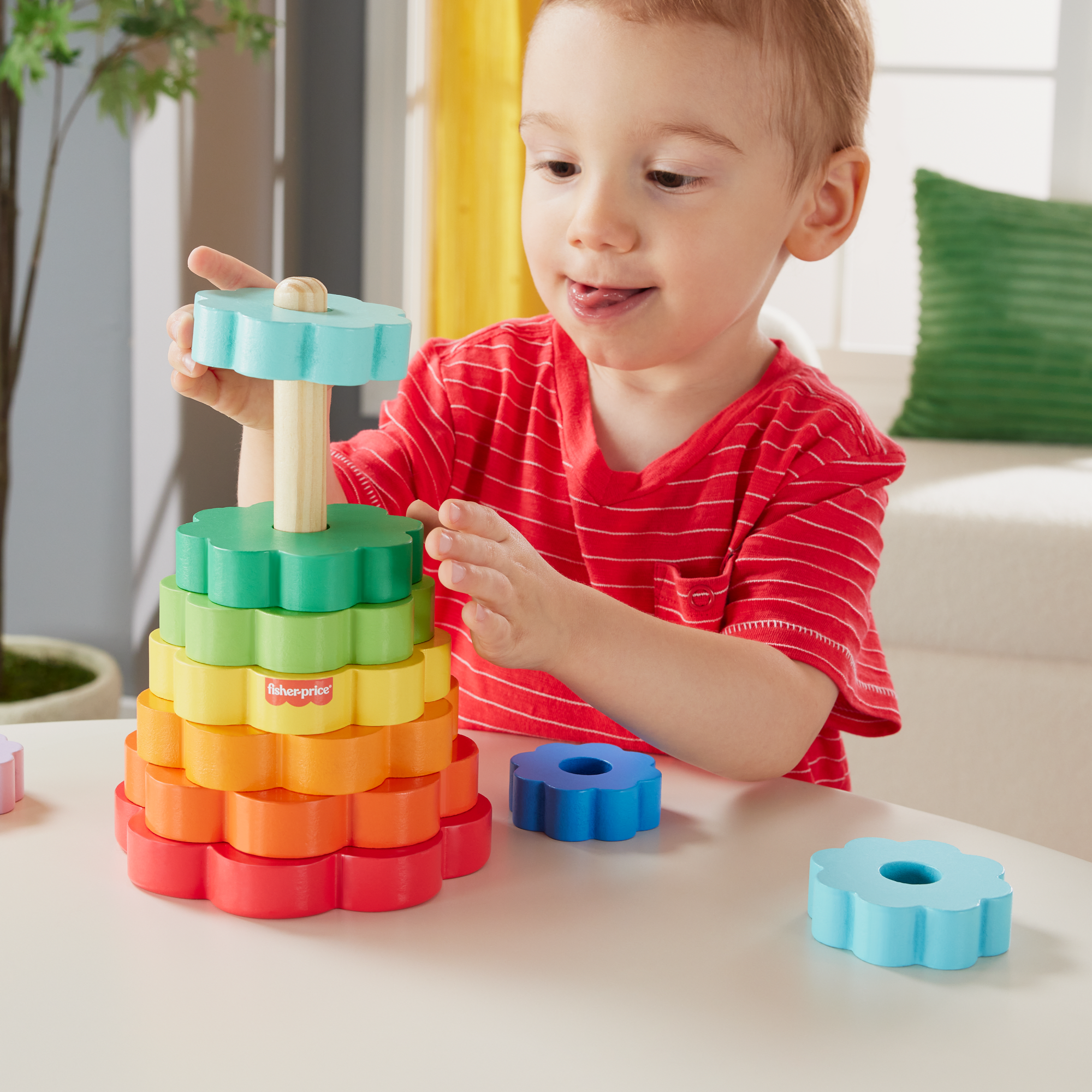 Fisher-Price Brinquedo para Bebês Anéis Empilháveis de Madeira