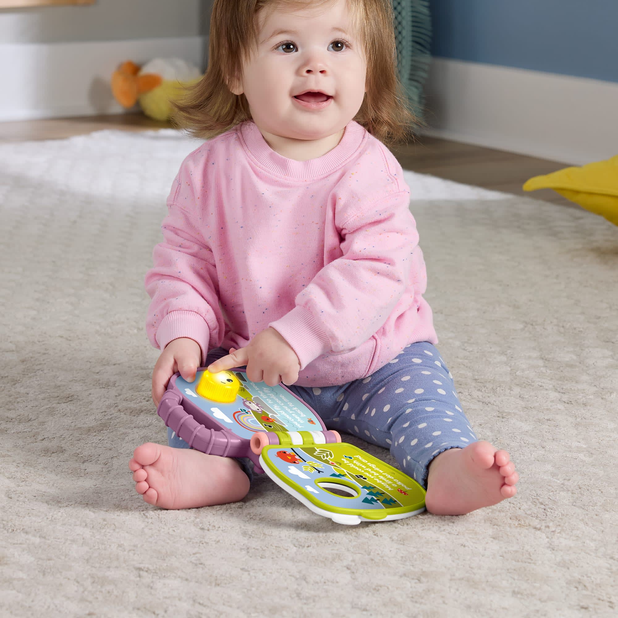 Fisher-Price  Livre Interactif Singe Violet, Avec Lumières et Sons