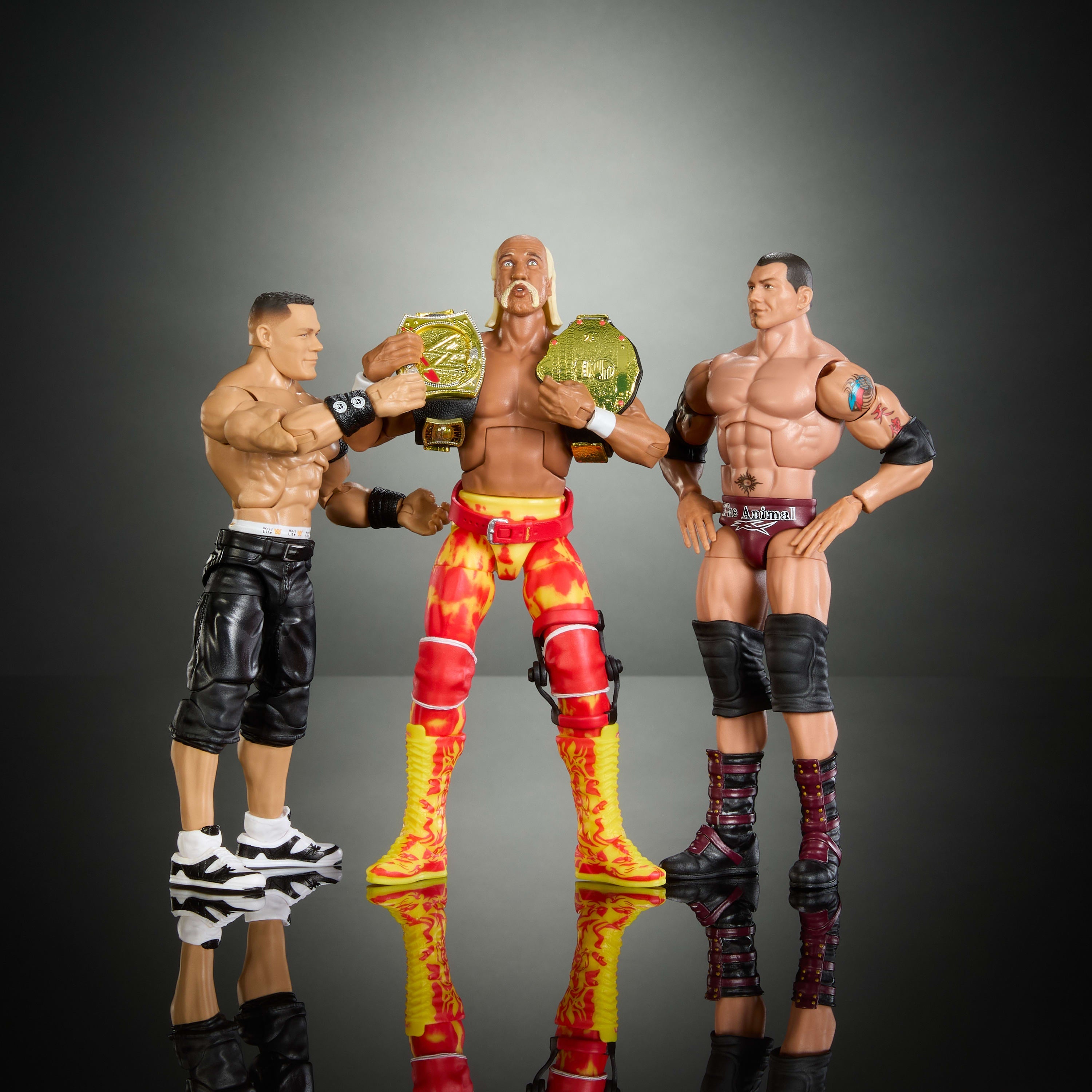 WWE Elite Hulk Hogan John Cena Batista Action Figures, 6-Inch Collectible Set With Articulation & Accessories