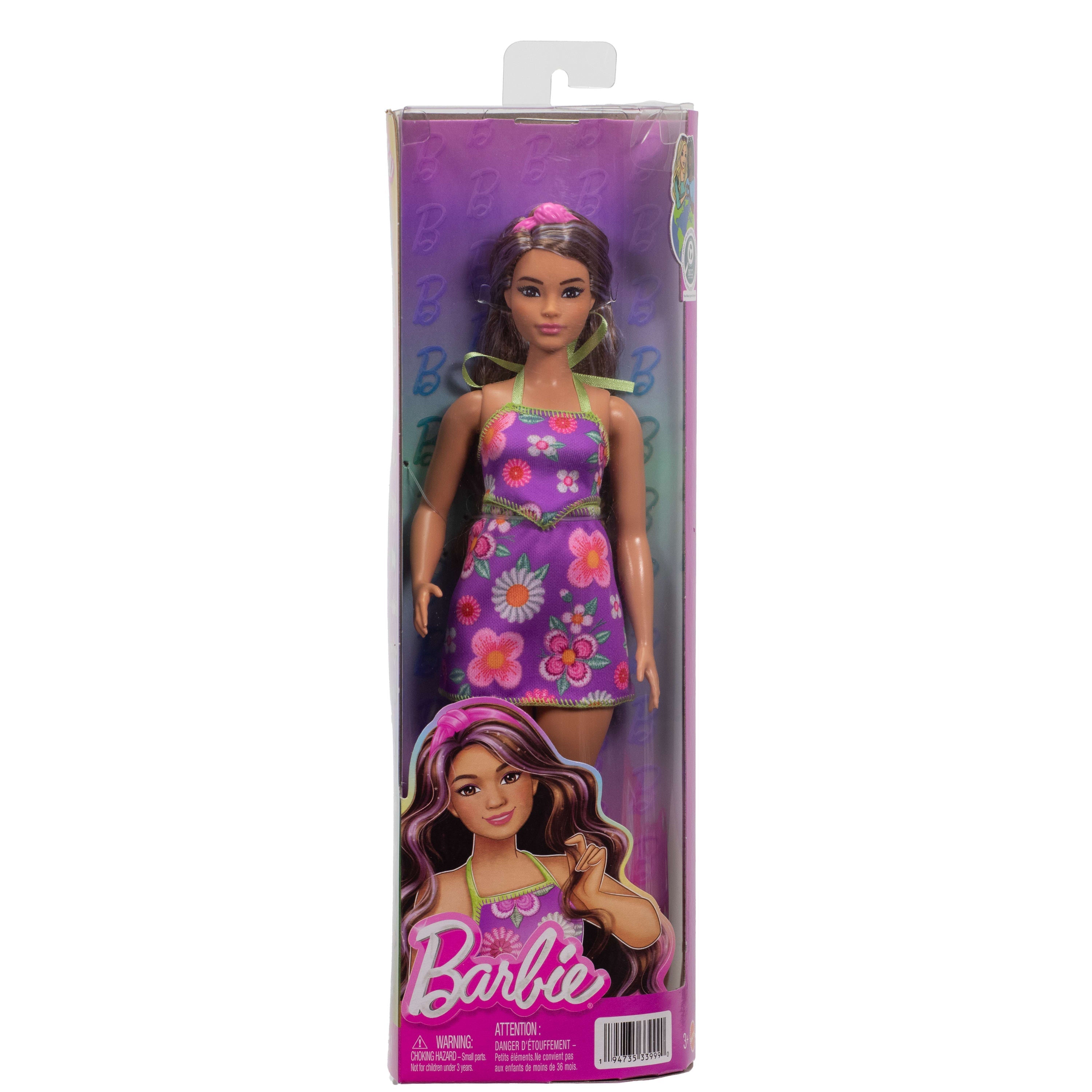 Barbie Style barbie fashionista vestido morado floral