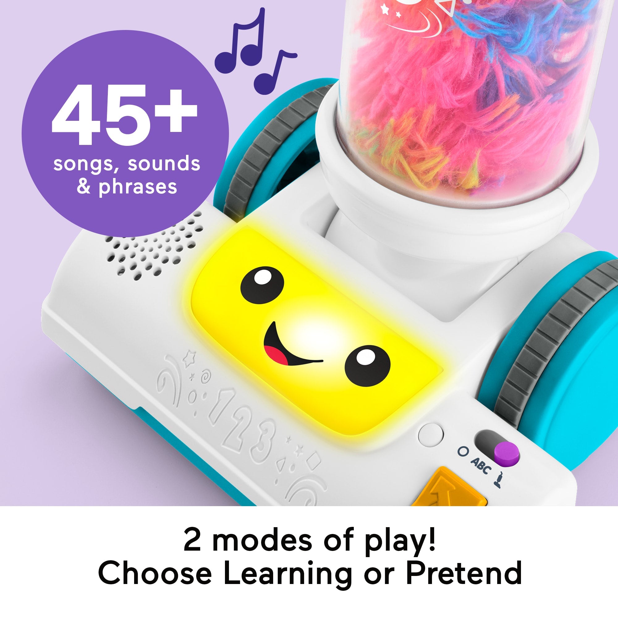Fisher-Price Laugh & Learn 2-in-1 Vacuum Toddler Electronic Learning Toy With Lights & Music