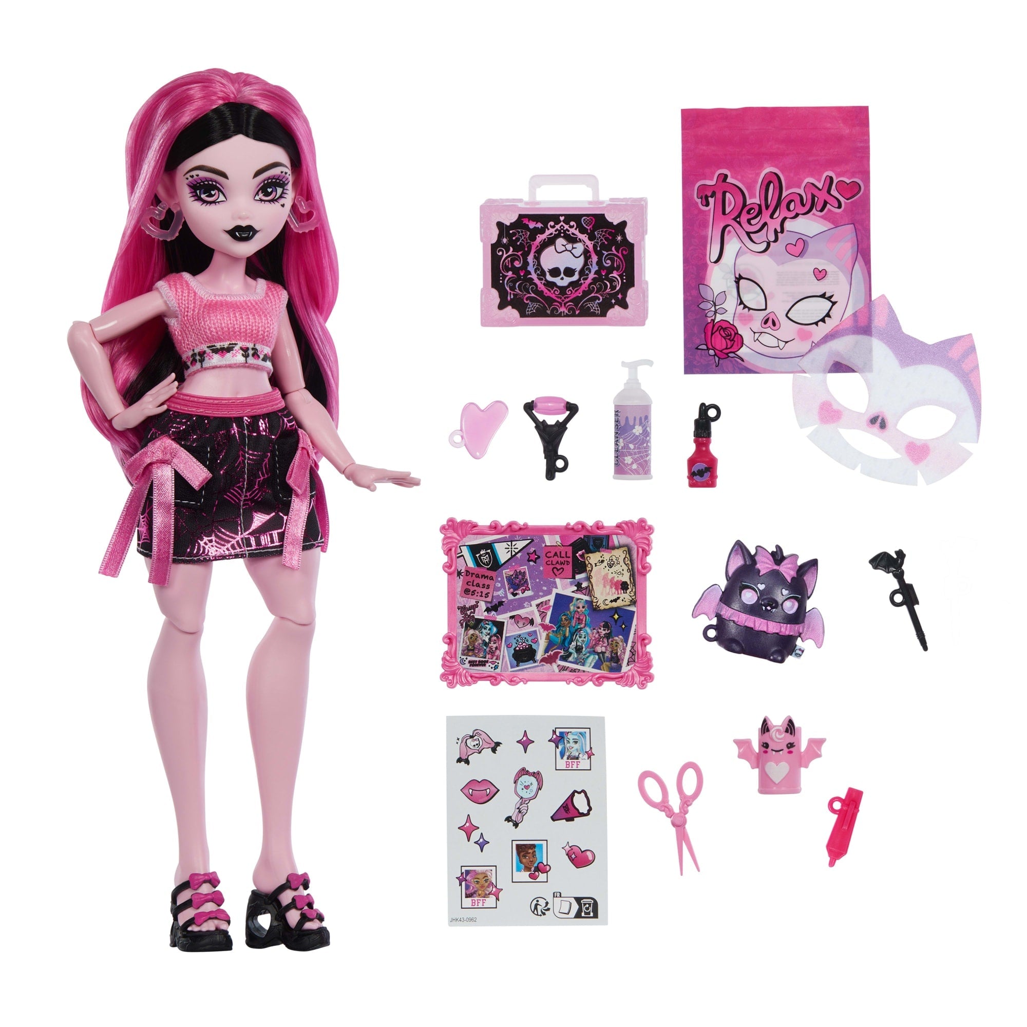Monster High Self-Scare Secrets Draculaura Fashion Doll With 13 Realistic Accessories