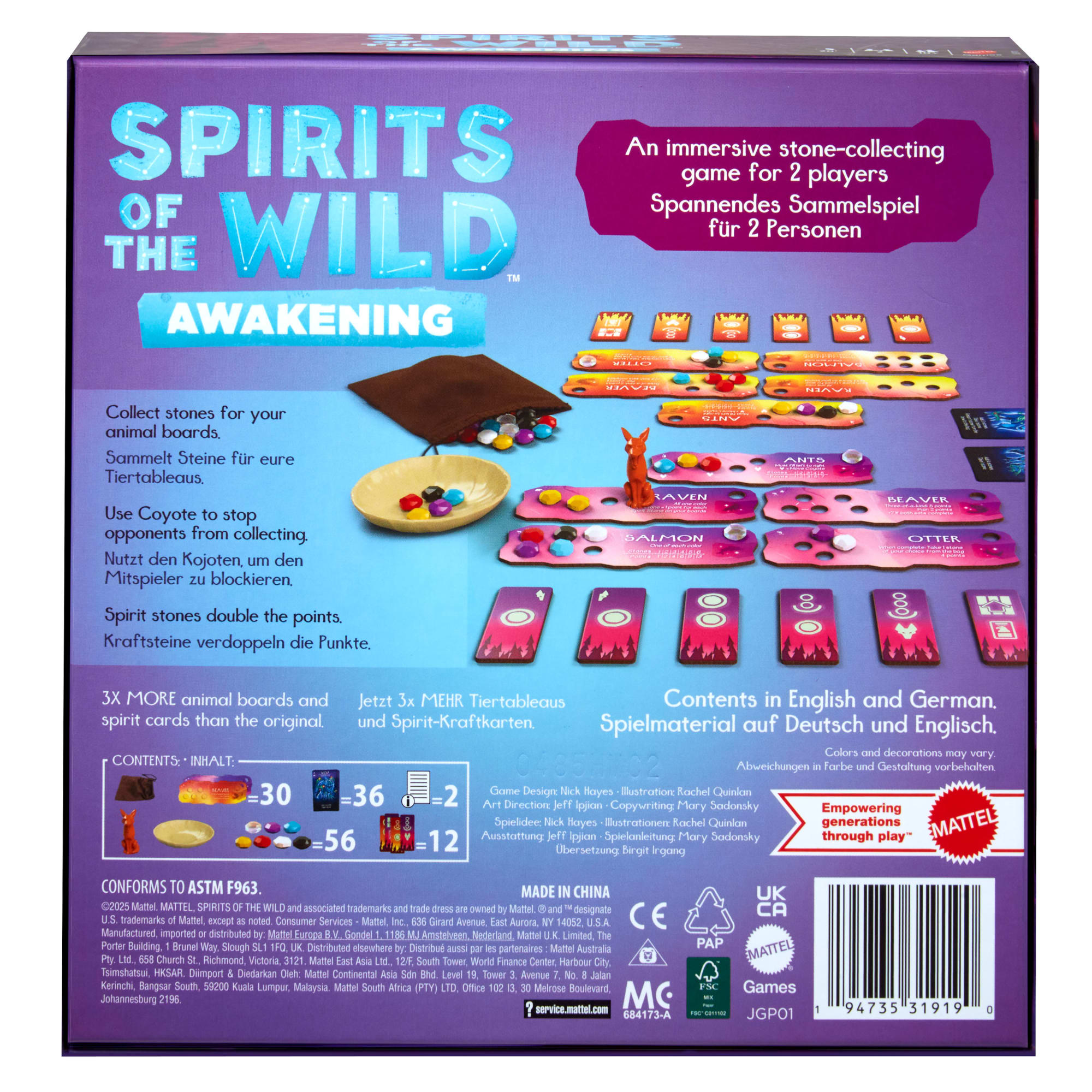 Spirits Of The Wild: Awakening Relaxing, Light Strategy Board Game With Beautiful Art For 2 Players