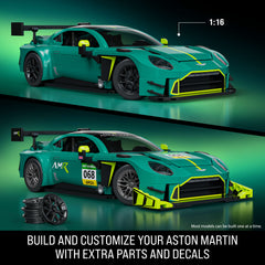 Mattel Brick Shop Hot Wheels ’24 Aston Martin Vantage Gt3 Building Toy Kit (793 Pieces), For Collectors 