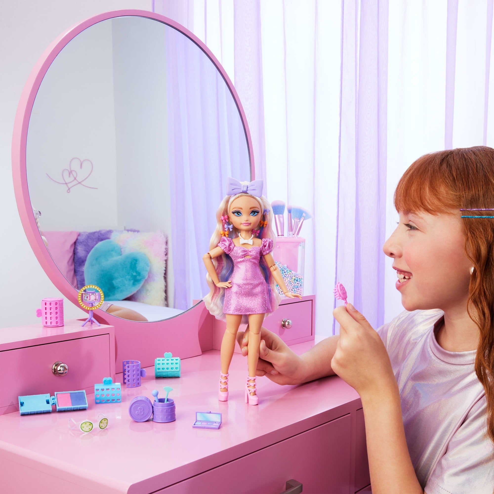 Barbie Dream Besties Boneca Malibu Get Ready With Me com Acessórios
