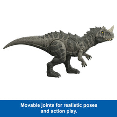 Jurassic World Wild Roar Ceratosaurus Dinosaur Action Figure Toy, Attack, Light & Sound, Scan Code