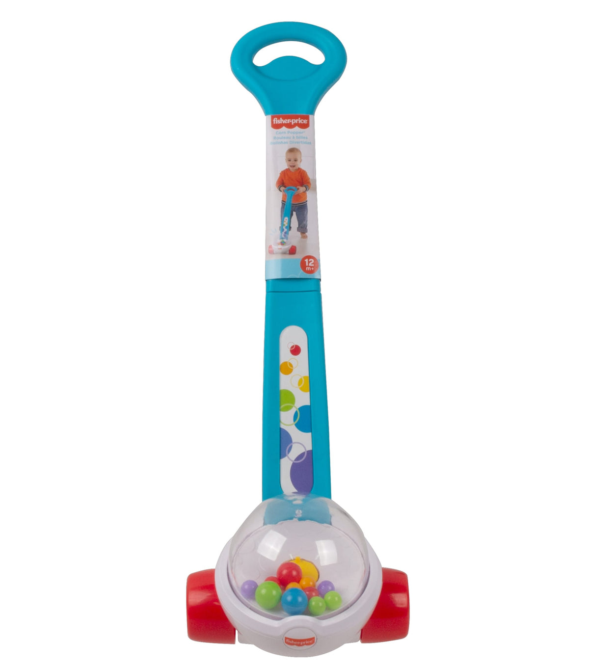 Fisher-Price Corn Popper Baby And Toddler Toy, Push Toy For 1 Year Old And Up, 2 Pieces, Blue