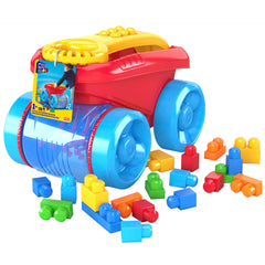 MEGA BLOKS Fisher Price Blue Block Scooping Wagon Building Toy (21 Pieces) For Toddler