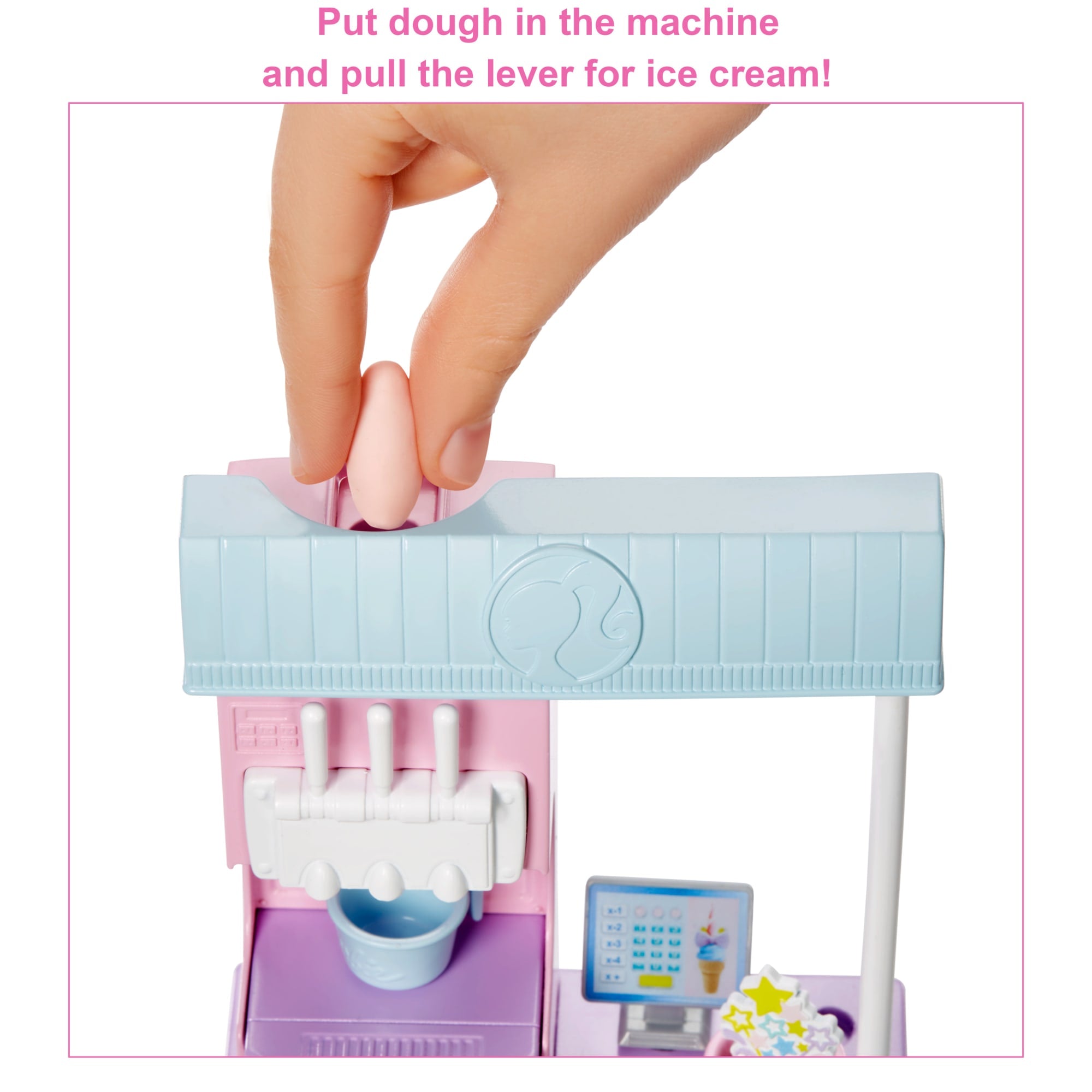 Barbie Ice Cream Shop Playset With 12 in Blonde Doll, Ice Cream Shop, Ice Cream Making Feature & Realistic Play Pieces