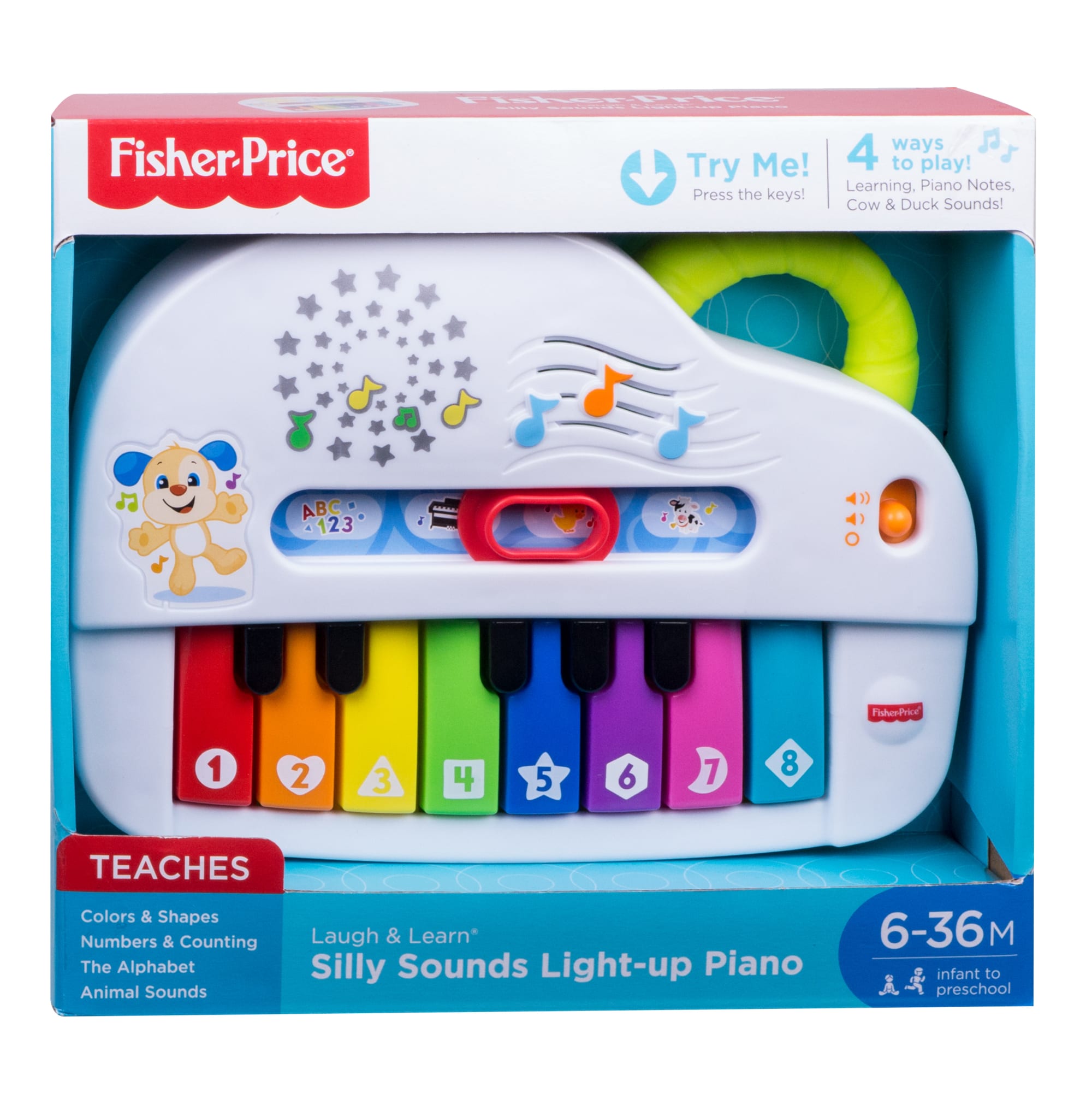 Fisher-Price Aprender e Brincar Brinquedo para Bebês Piano Cachorrinho