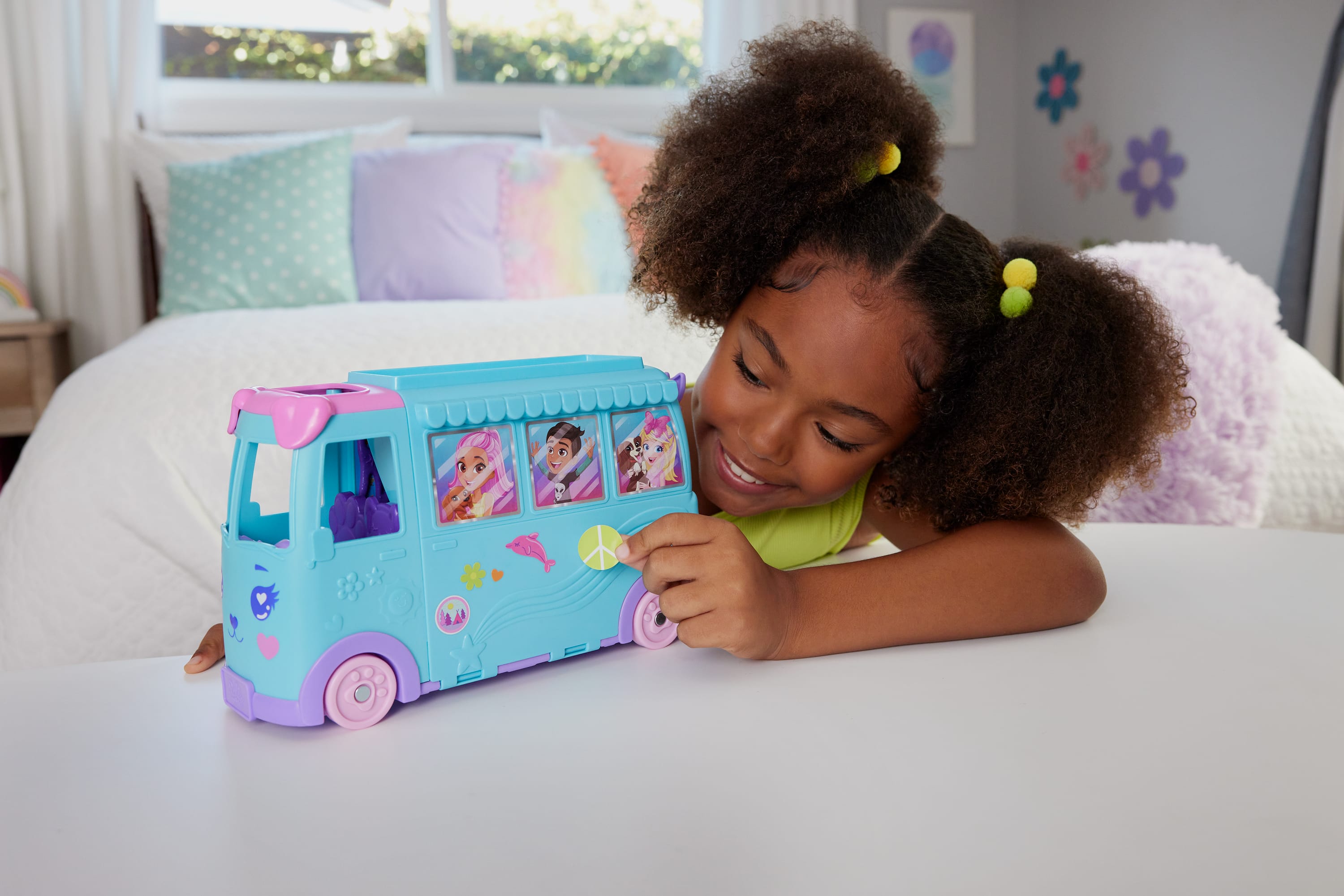 Polly Pocket Pet Mobile Adventure Playset With Micro Dolls & Transforming Camper Van, Pets & Toy Car