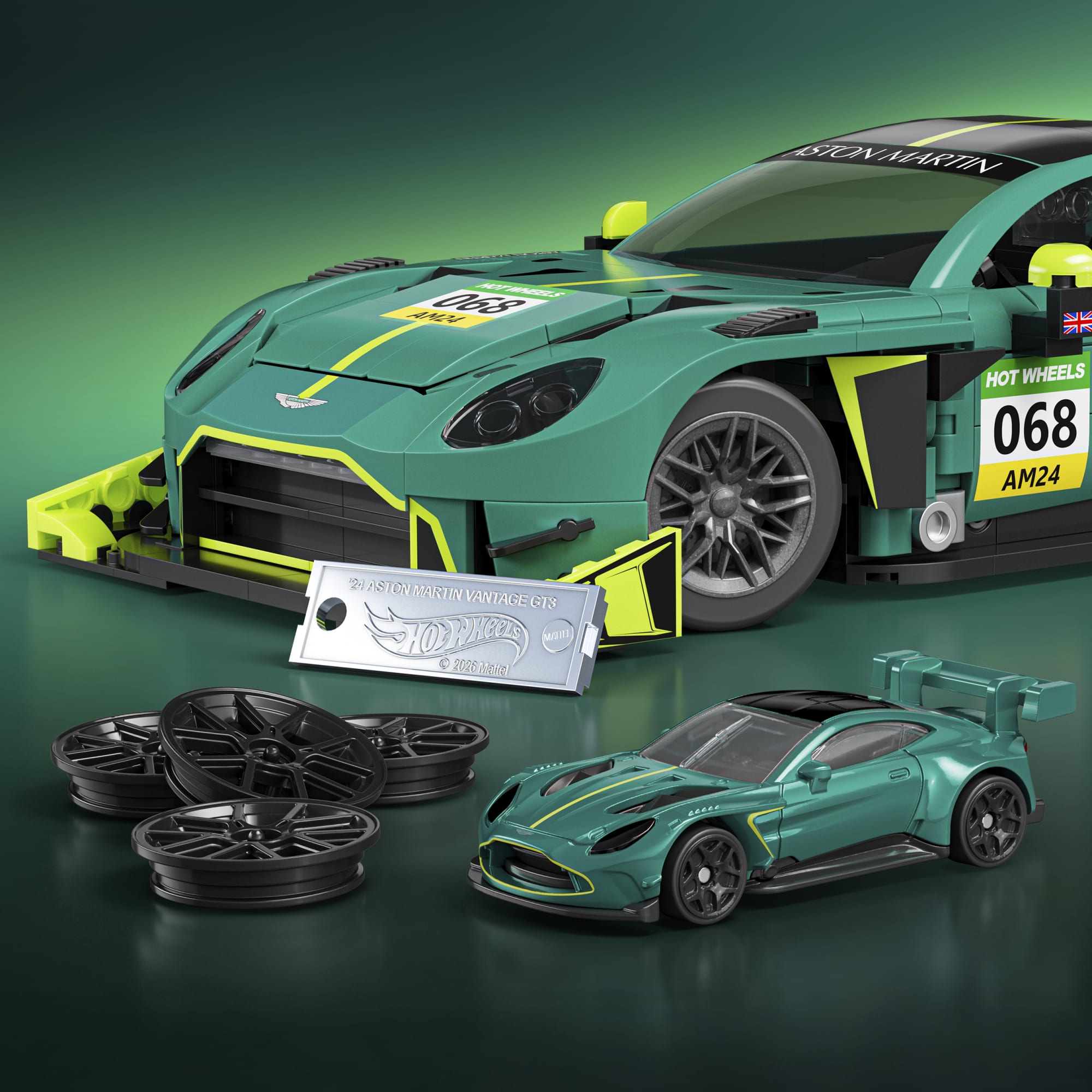 Mattel Brick Shop Hot Wheels-Coffret de Construction Aston Martin Vantage Gt3