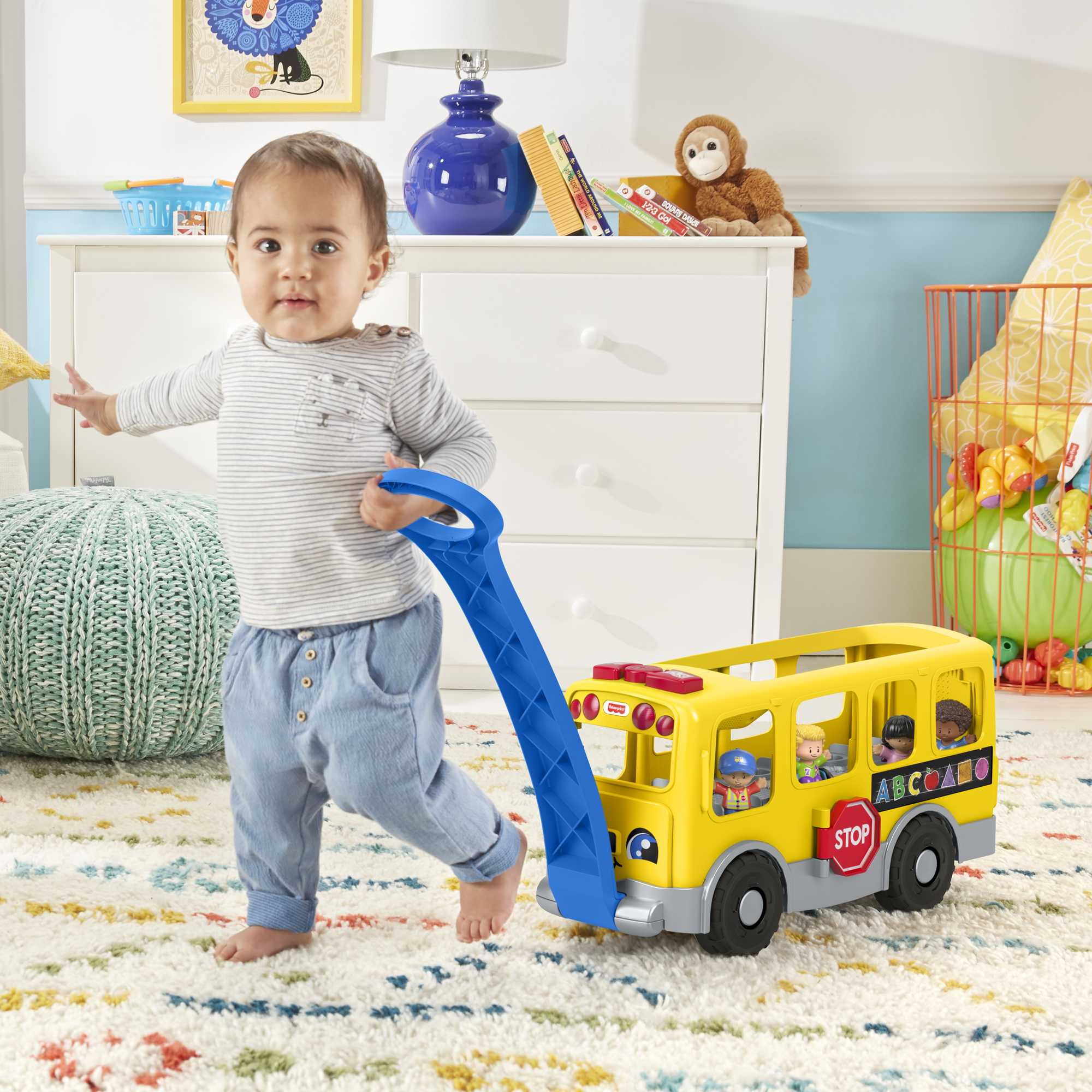 Fisher-Price Little People Gros Autobus Scolaire Jaune Version Anglaise et Française