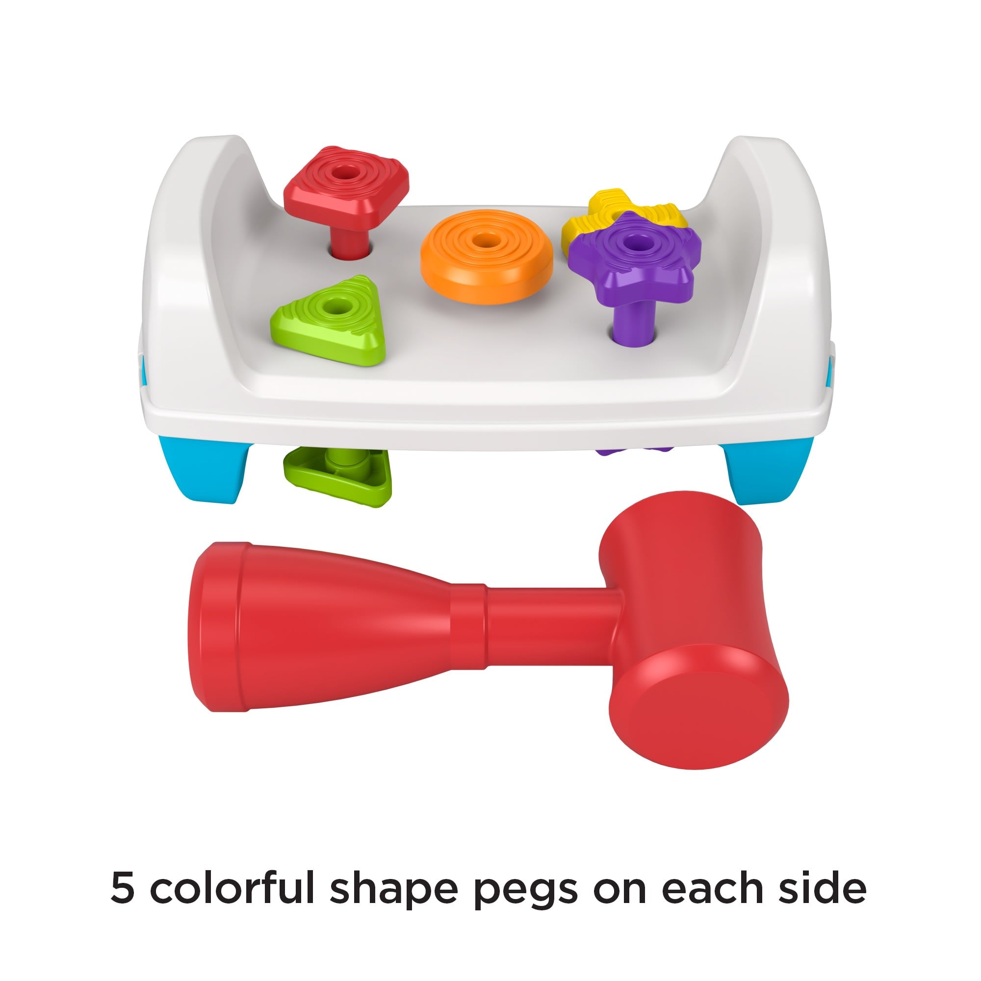 Fisher-Price Tap & Turn Bench Pretend Tools 2-Sided Toy For Infants And Toddlers
