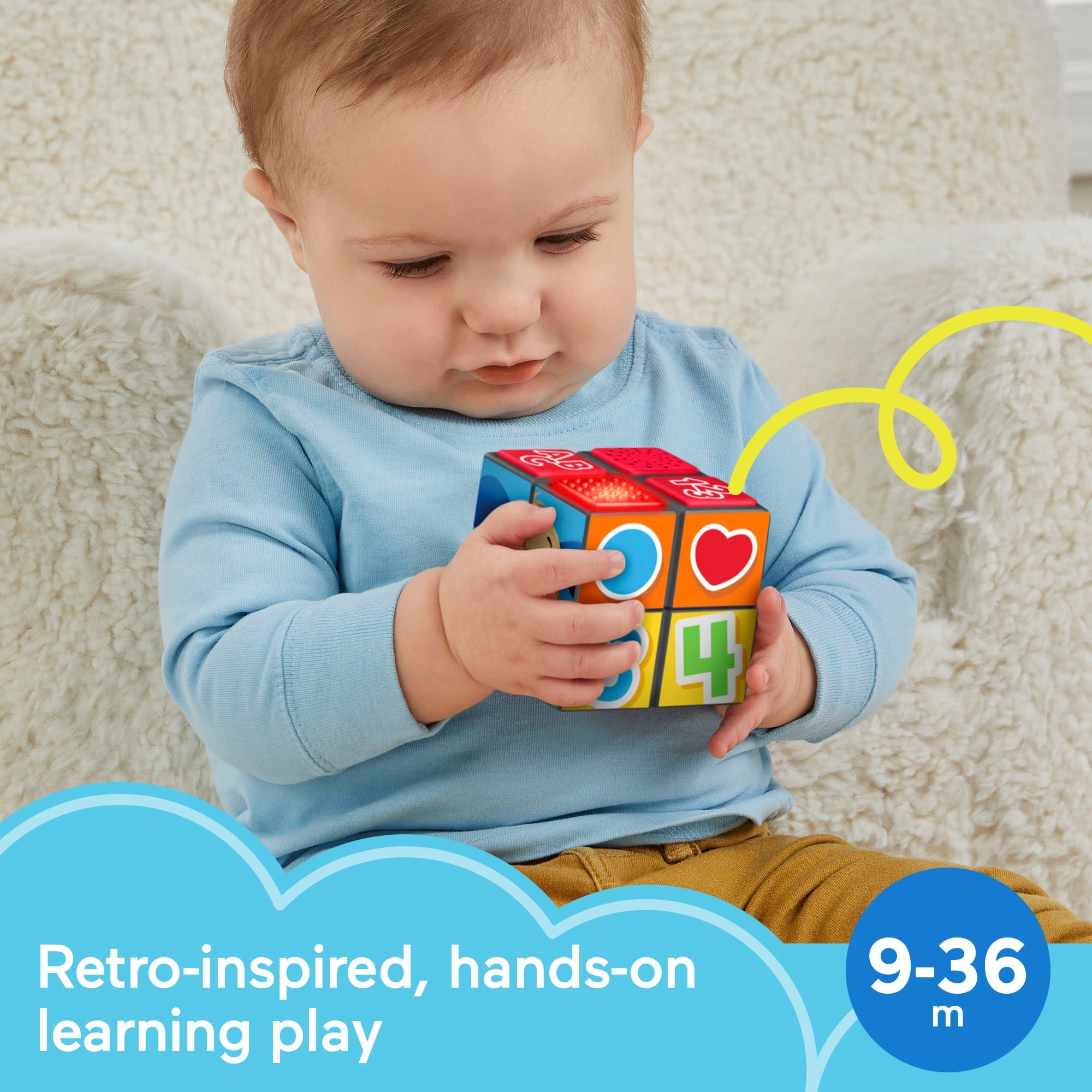 Fisher-Price Laugh & Learn Puppy's Activity Cube Electronic Learning Toy For Baby & Toddler