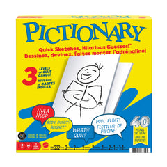 Pictionary Family Board Game For Kids, Adults And Game Night With Erasable Boards And Markers
