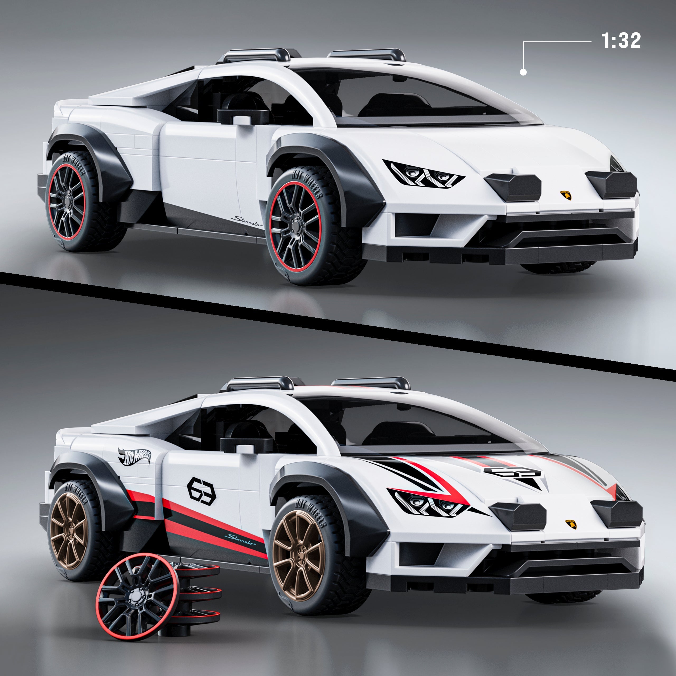 Hot Wheels-Coffret de Construction Lamborghini Huracán Sterrato