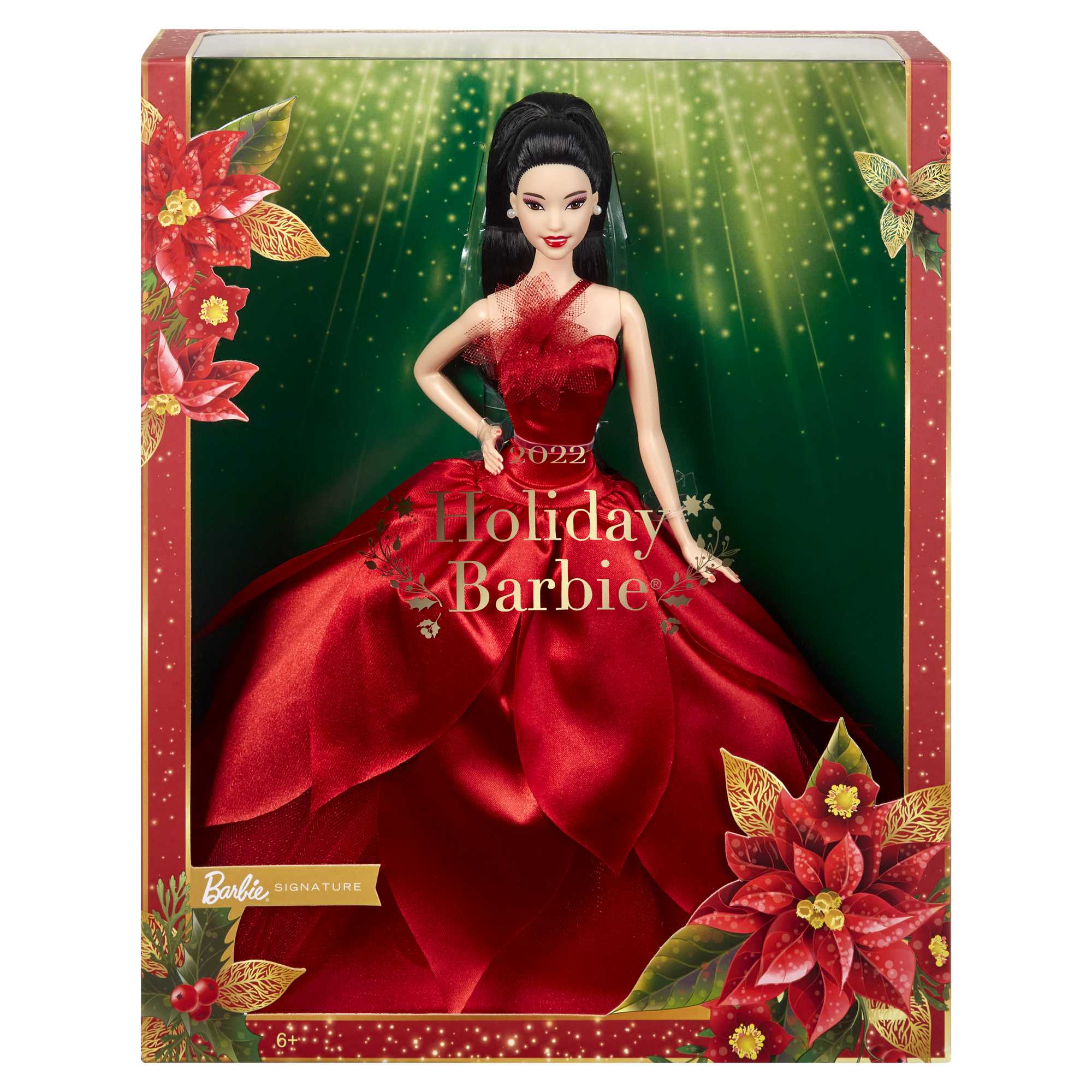 Barbie Signature 2022 Holiday Barbie Collector Doll, Black Hair