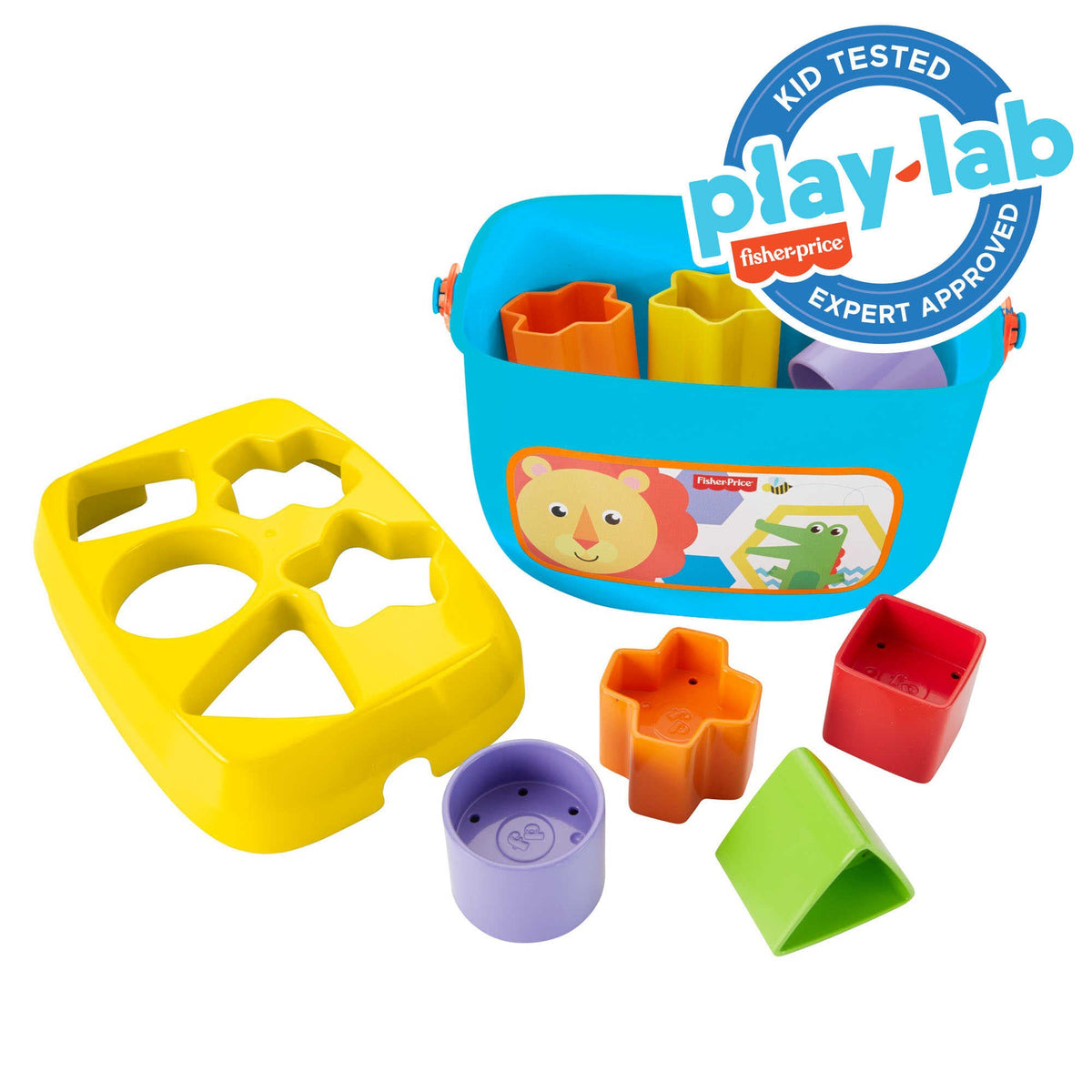 Fisher-Price Baby's First Blocks Shape-Sorting Toy, Set Of 10, For Infants 6+ Months