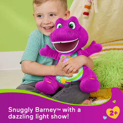 Fisher-Price Barney's World Heart Glow Barney Plush Toy With Music & Lights For Toddlers & Kids