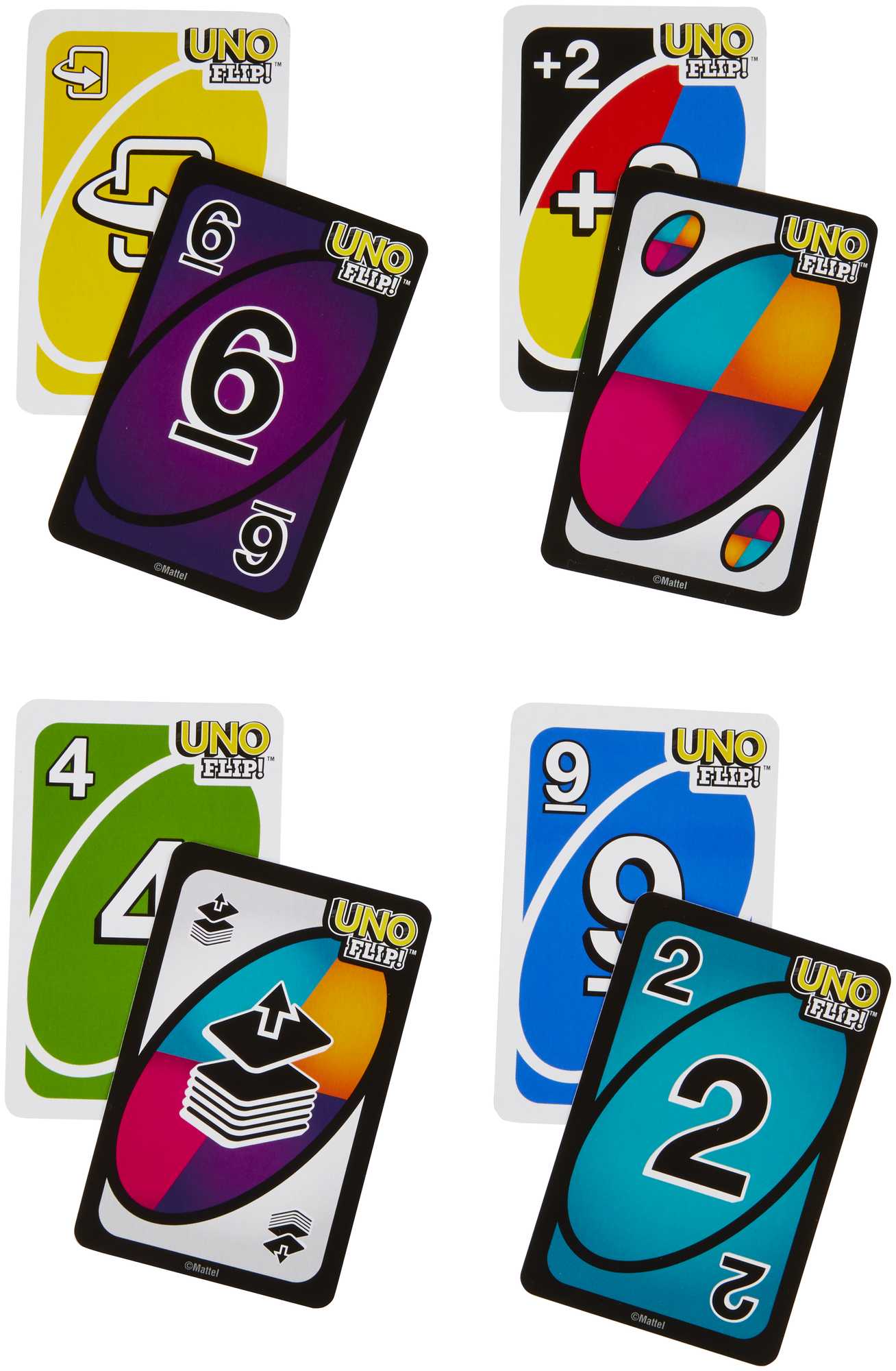 Uno Flip! Jeu de Cartes Dans Une Boîte de Rangement et de Voyage, Paquet de Cartes Accessible Aux Personnes Daltoniennes, Pour Les enfants et Les Familles