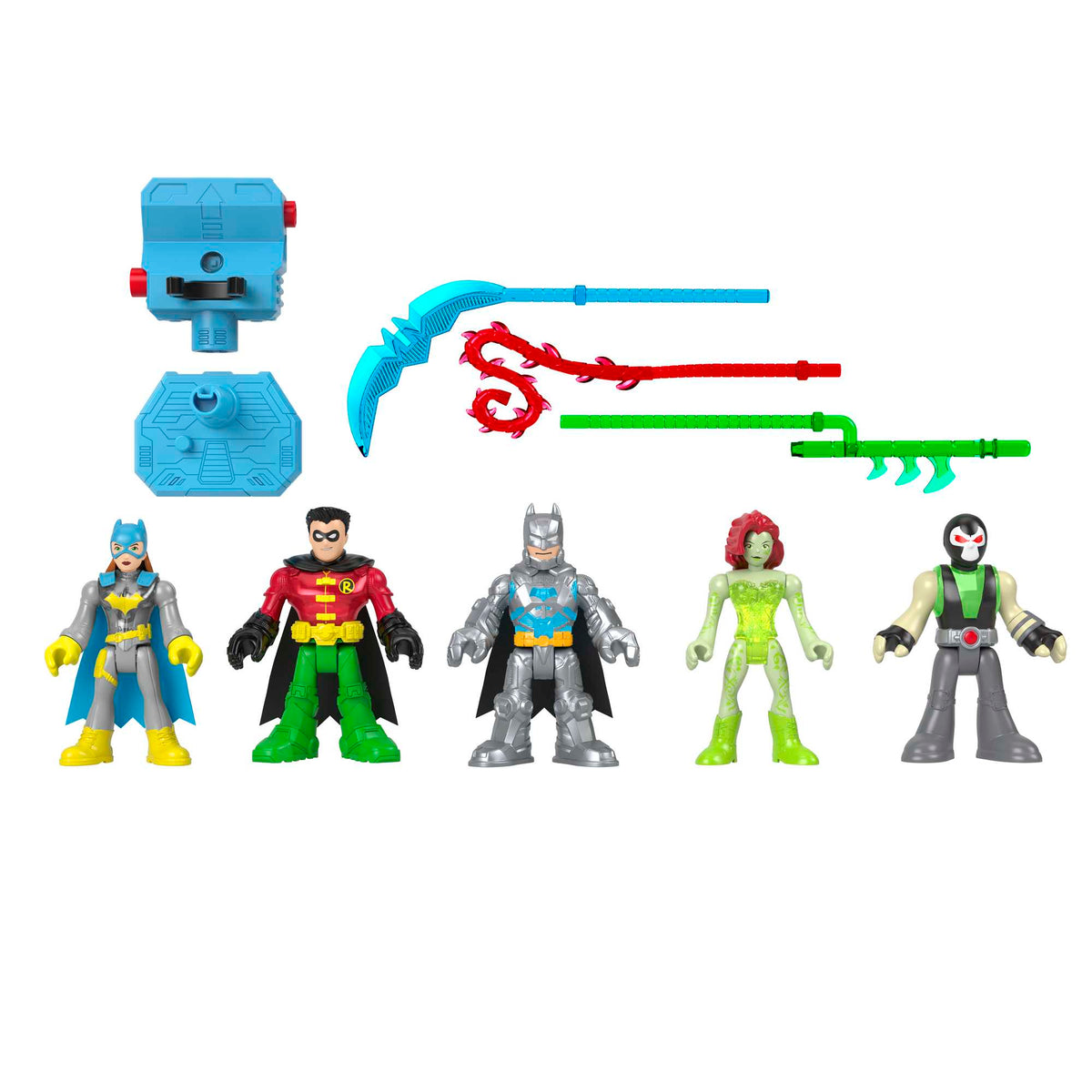Imaginext DC Super Friends Batman Battle Multipack, 9-Piece Figure Set With Lights For Preschool Kids