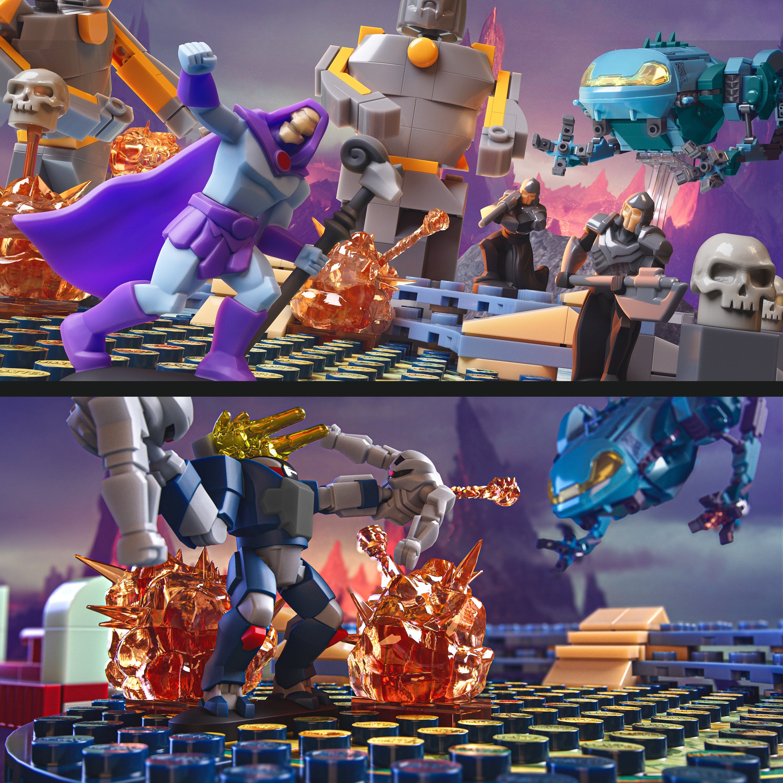 Mattel Brick Shop Masters Of The Universe Attack Of The Collector Building Toy Kit (593 Pieces), For Collectors