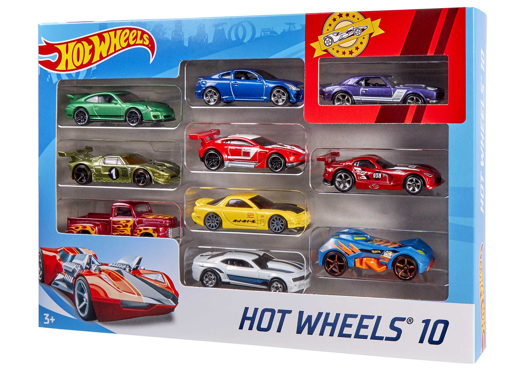 Hot Wheels Die Cast Basics Veículo de Brinquedo Pacote 10 Carros