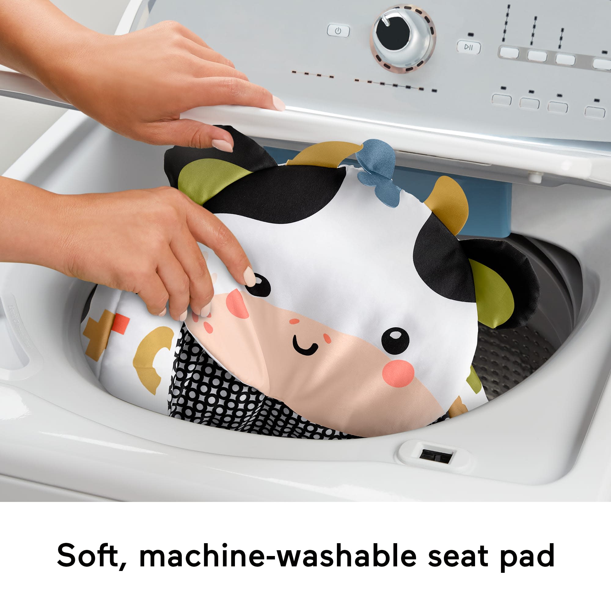Fisher-Price Sit-Me-Up Floor Seat, Portable Baby Chair & 2 Developmental Newborn Toys, Cute Cow