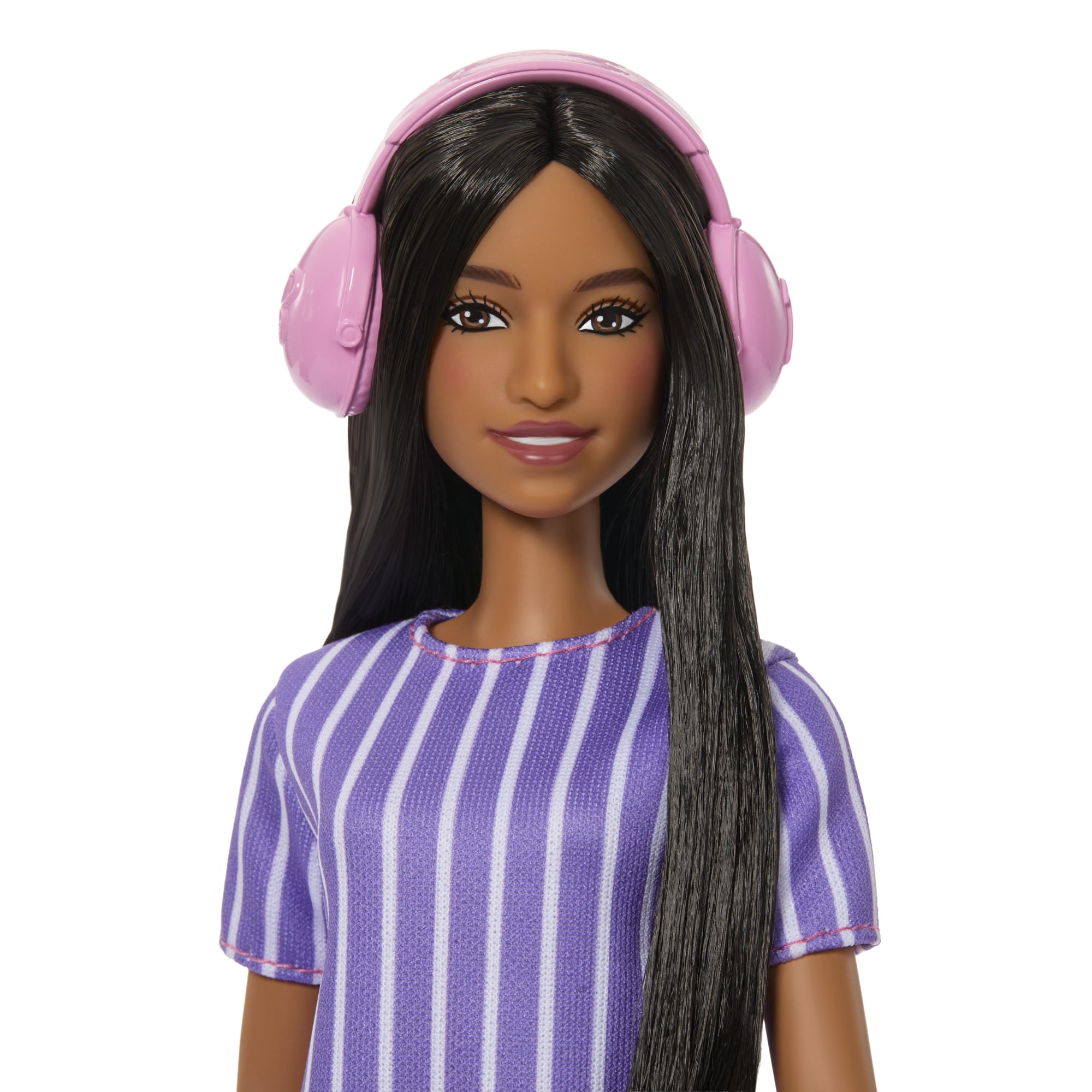 Barbie Fashionistas Doll #245 in Purple Striped Dress, Autistic Barbie With Accessories | Mattel