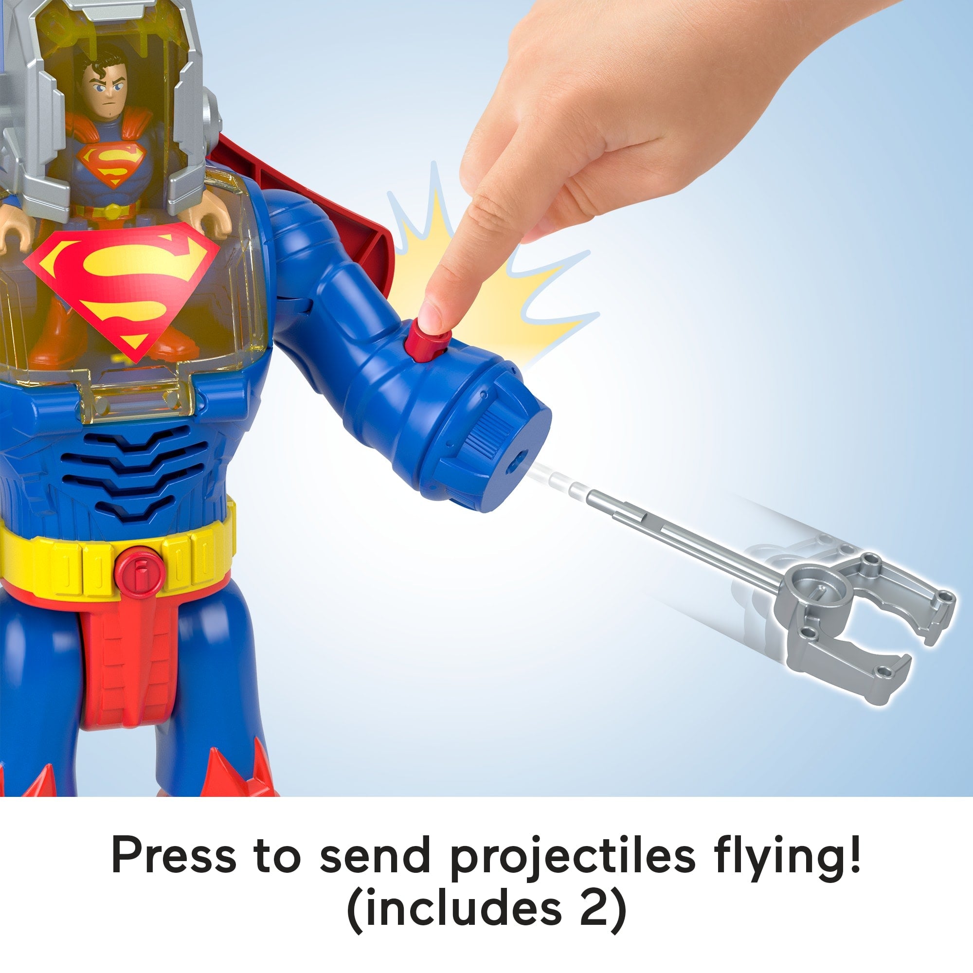 Imaginext DC Super Friends Superman insider & Exo Suit Robot With Lights & Sounds, 6 Pieces