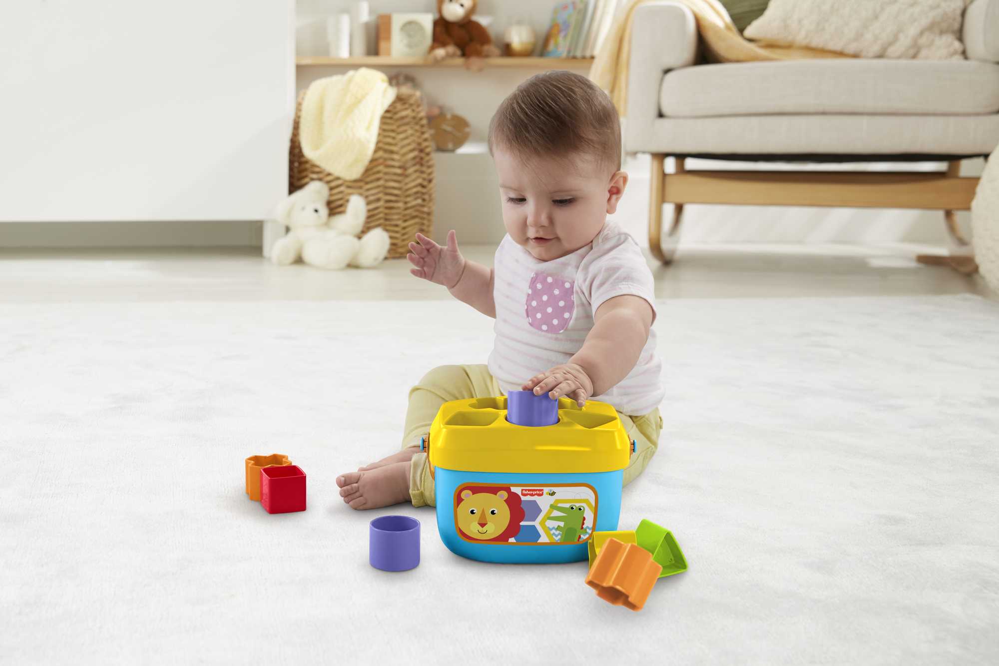 Fisher-Price Baby's First Blocks Shape-Sorting Toy, Set Of 10, For Infants 6+ Months