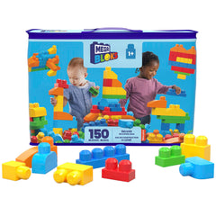 MEGA Bloks First Builders Deluxe Building Bag Toy Blocks With Storage Bag (150 Pieces) For Toddler